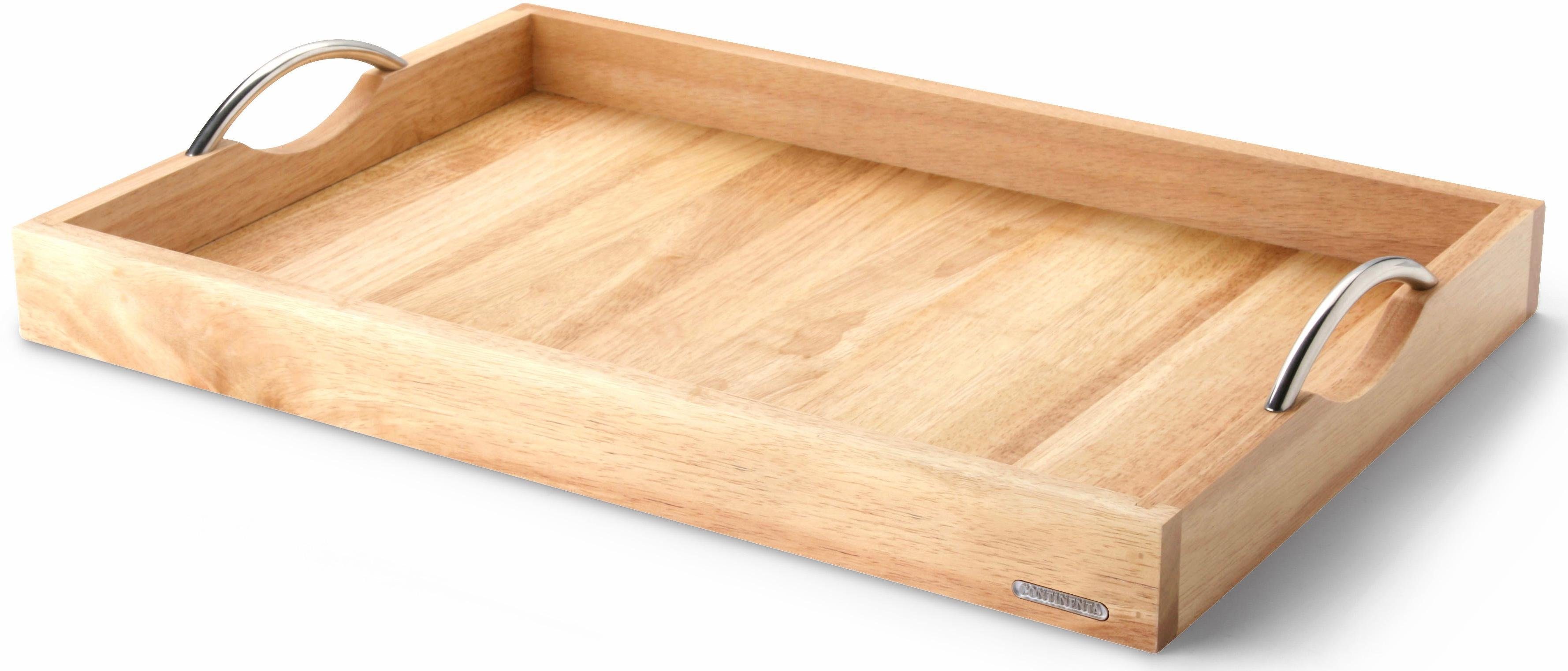 Continenta Tablett, Holzwerkstoff, (1-tlg), Handarbeit, mit stabilen Metallgriffen