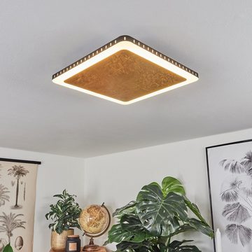 hofstein Deckenleuchte »Castelfranci« dimmbare Deckenlampe, Metall/Kunststoff, Holzoptik, 3000 Kelvin, 1450 Lumen, 24 Watt, dimmbar über herkömmlichen Lichtschalter