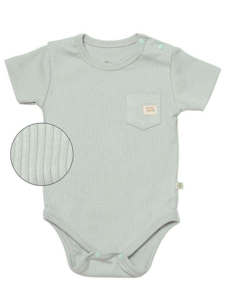 biorganic Kurzarmbody Baby Nature Relax Modal für Jungen und Mädchen Unisex Kurzarm (1-tlg) gerippte Textilstruktur (Ripp), Modal und Bio-Baumwolle, Größe 56 - 86