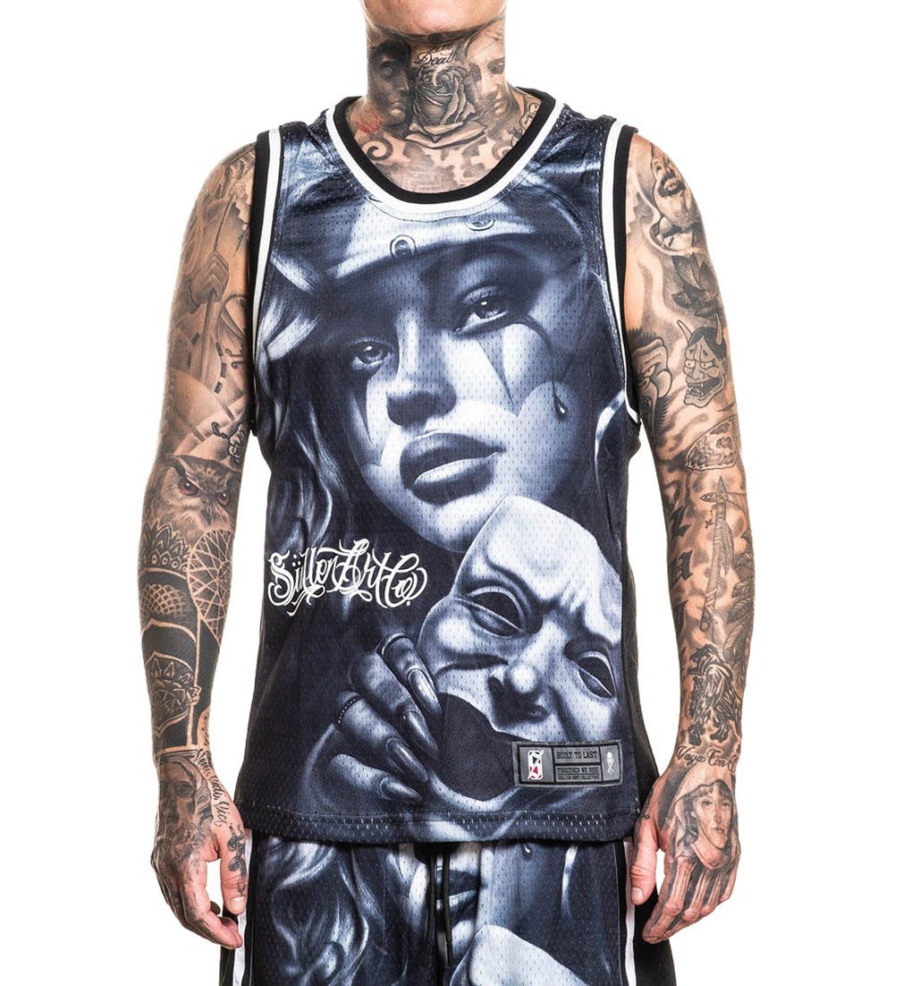 Sullen Clothing Tanktop Clowning Jersey Basketball Mesh Netz Clown Maske