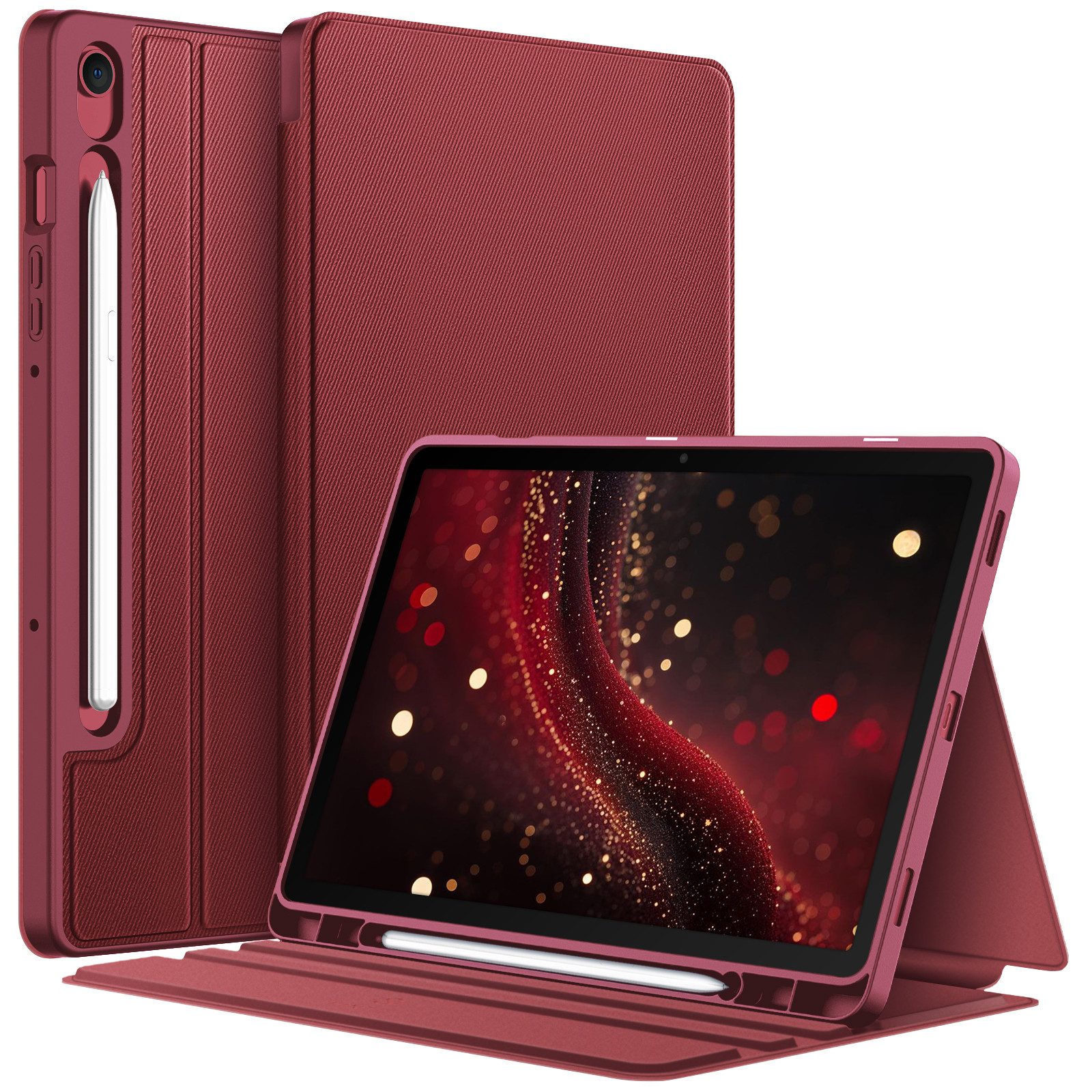 Fintie Tablet-Hülle für Samsung Galaxy Tab S10 Lite/S10 FE 10.9" 2025/S9 FE 10.9"/S9 11", mit S Pen Halter, Slim TPU Folio Tablet Schutzhülle mit Standfunktion