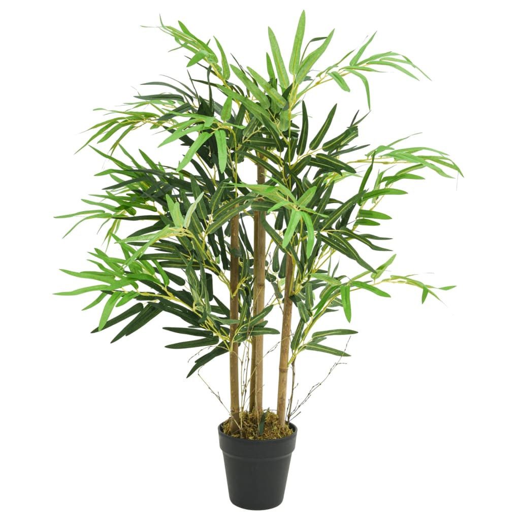 Kunstpflanze Künstlicher Bambus 80 cm Grün mit Kunststofftopf, furnicato, Höhe 80 cm