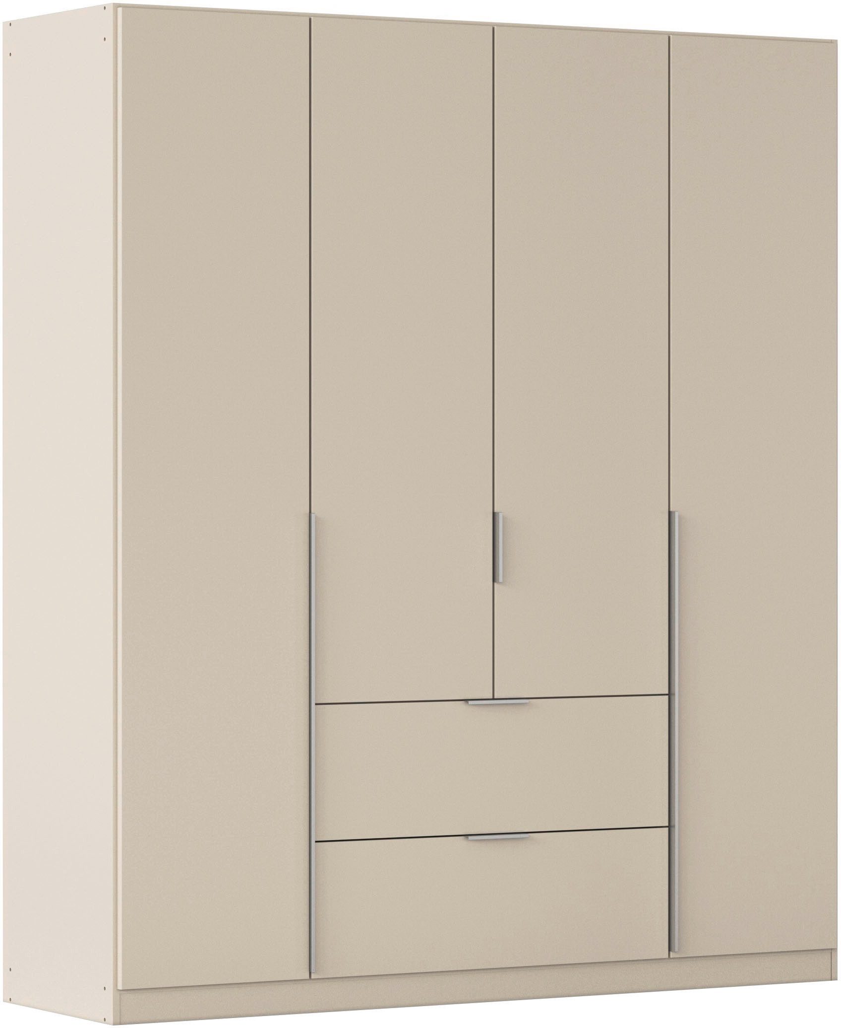 OTTO home Drehtürenschrank Kleiderschrank Schrank Garderobe AGORDO mit Dekor- oder Hochglanzfront (in zwei Griff-Farben, Breite 181 cm) mit Außenschubkästen, Serie in 7 Breiten und 2 Höhen MADE IN GERMANY