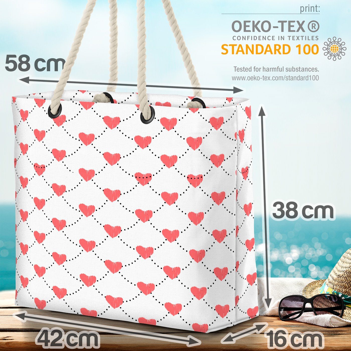 Girlande Herzen Herzen Strandtasche Feier VOID Feier Herzen Girlande Pfeil (1-tlg), Valentinstag