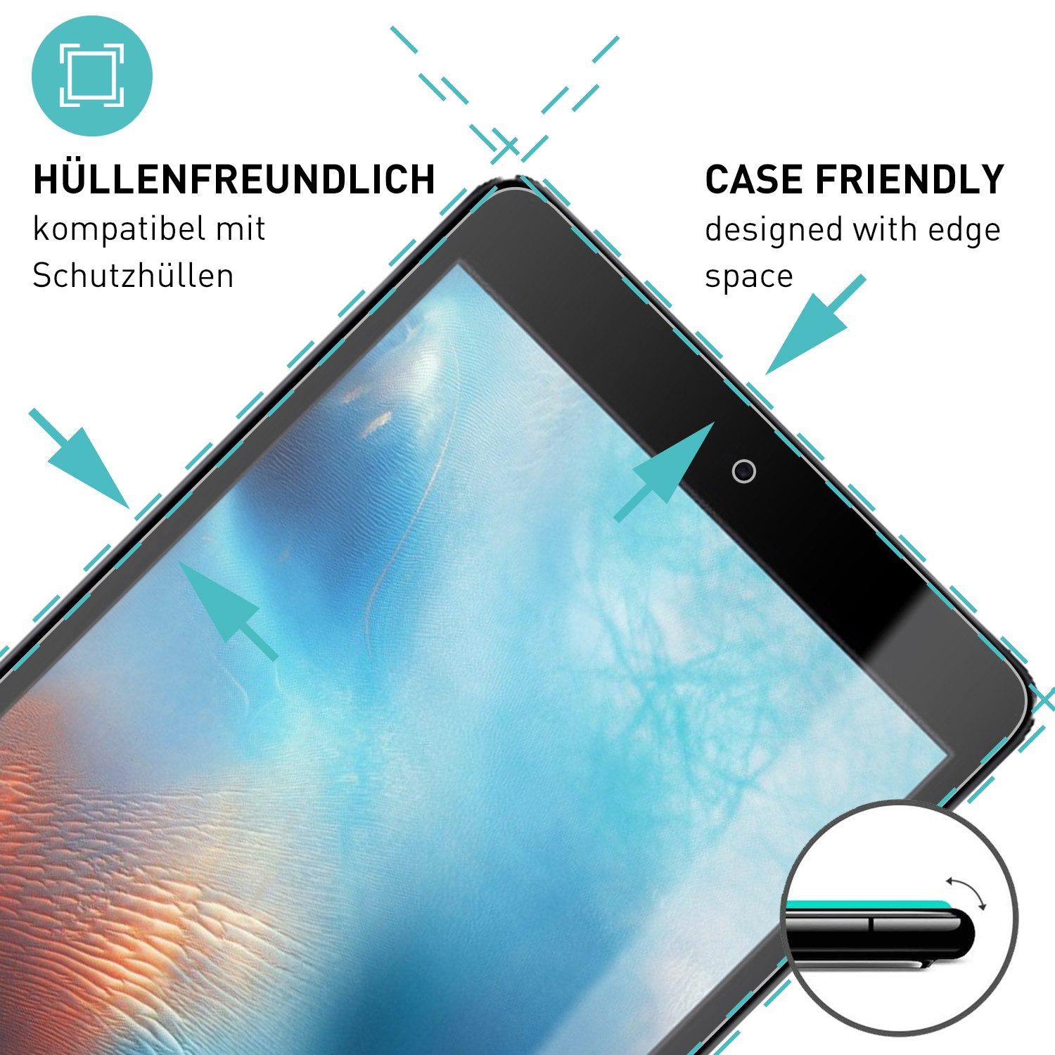 smartect Displayschutzglas Schutzglas Panzerfolie Klar für iPad mini 3 / mini 2 / mini, Set, 2 Stück, Schutzfolie Glasschutz Bildschirm