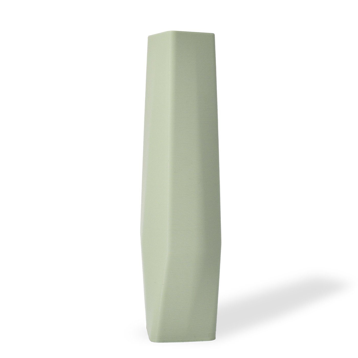 Shapes - Decorations Dekovase the vase - square (basic), 3D Vasen, viele Farben, 100% 3D-Druck (Einzelmodell, 1 Vase), Wasserdicht; Leichte Struktur innerhalb des Materials (Rillung) Mintgrün