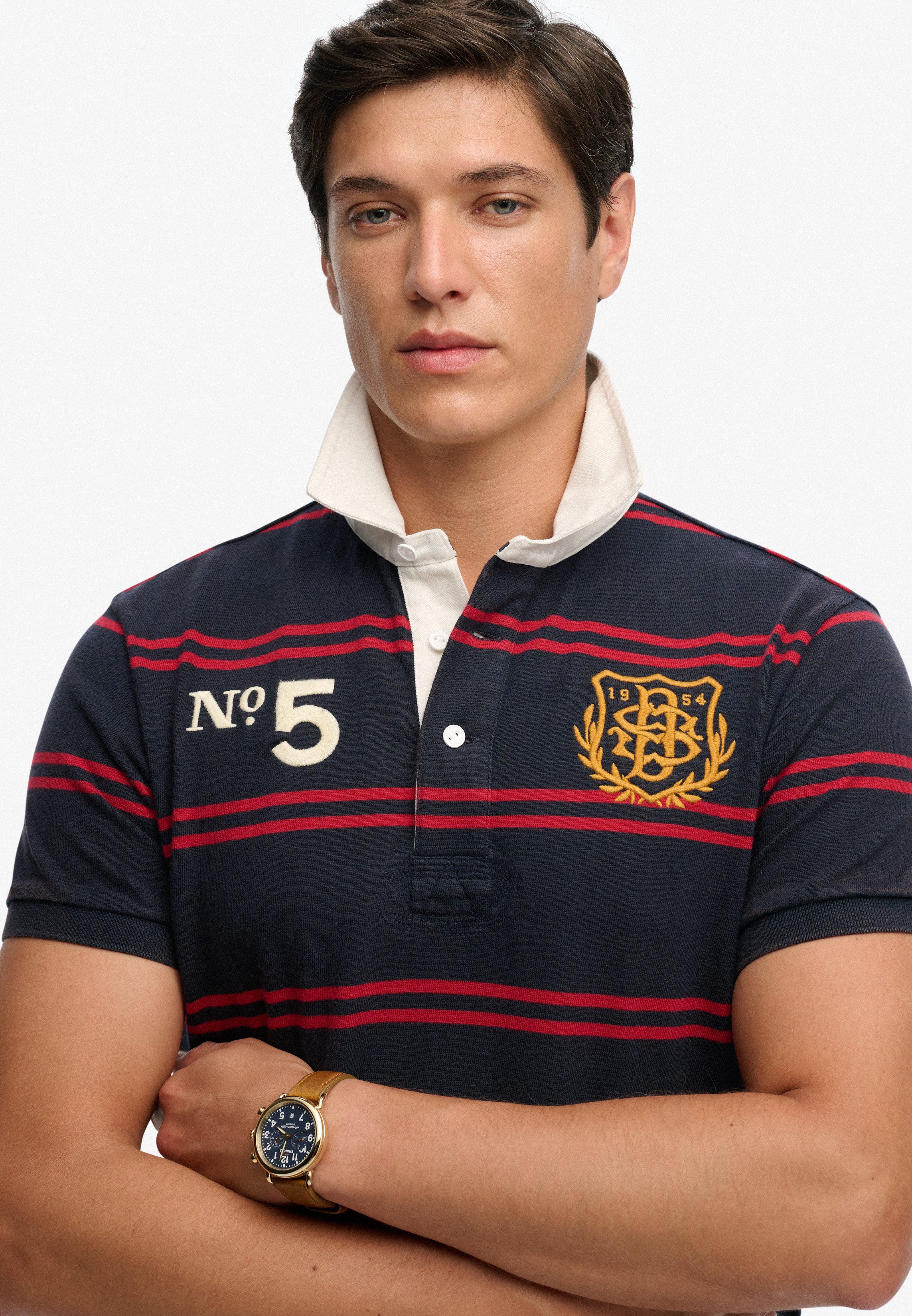 Superdry Poloshirt DOUBLE EMBLEM JERSEY SS RUGBY im angesagten Rugby Stil – Bild 4 von 5