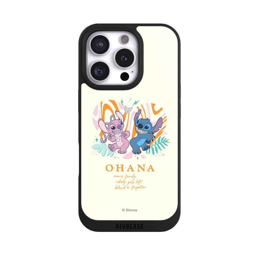 NIVOCASE Handyhülle Lilo & Stitch Offizielles Lizenzprodukt Disney Stitch and Angel, Apple iPhone 16 Pro Handyhülle Hülle NIVOpure Case Schwarz