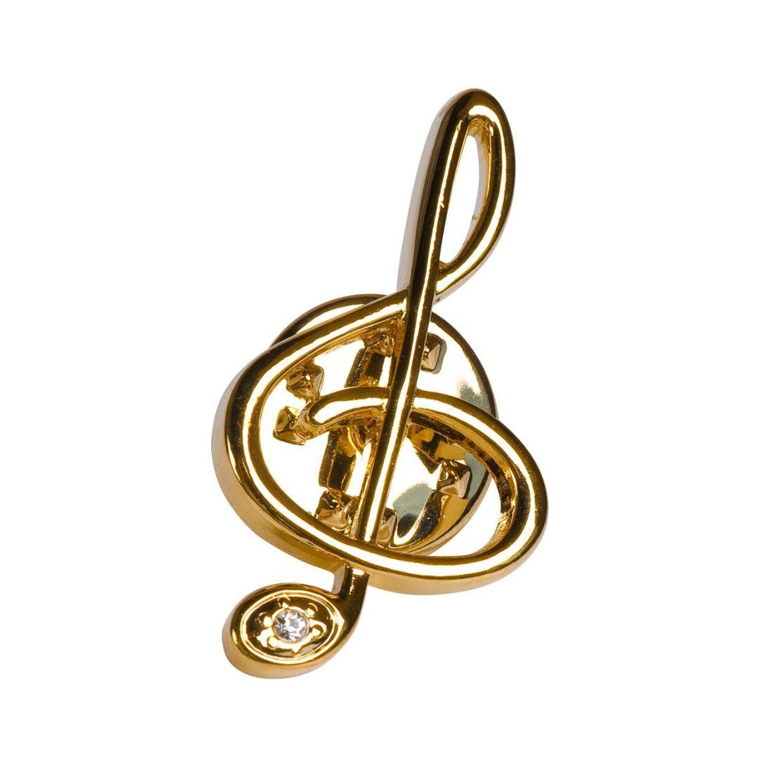 Pins Anstecker Violinschlüssel / Notenschlüssel mit Stein