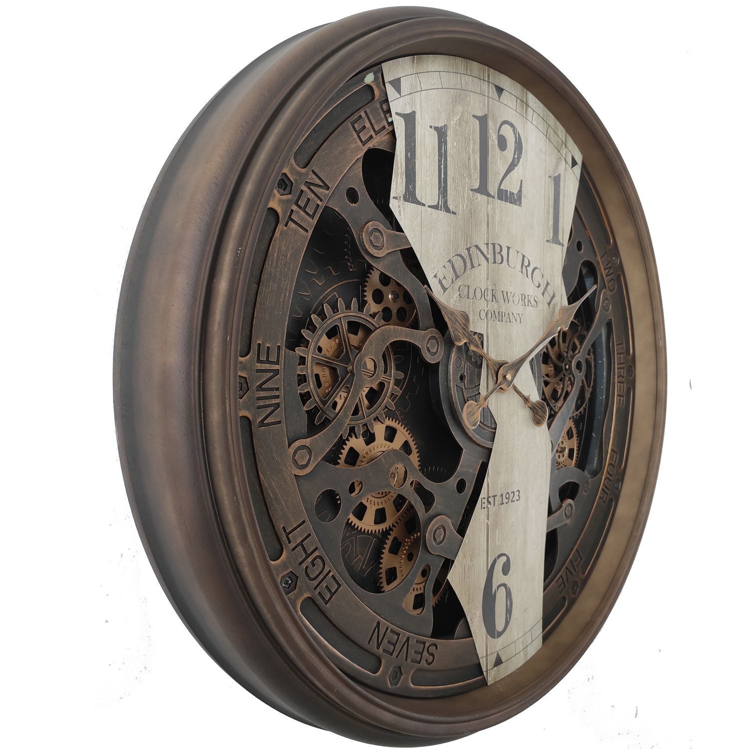 GLOBO LIGHTING Wanduhr GLOBO Lighting Wanduhr DB 76x1 cm braun