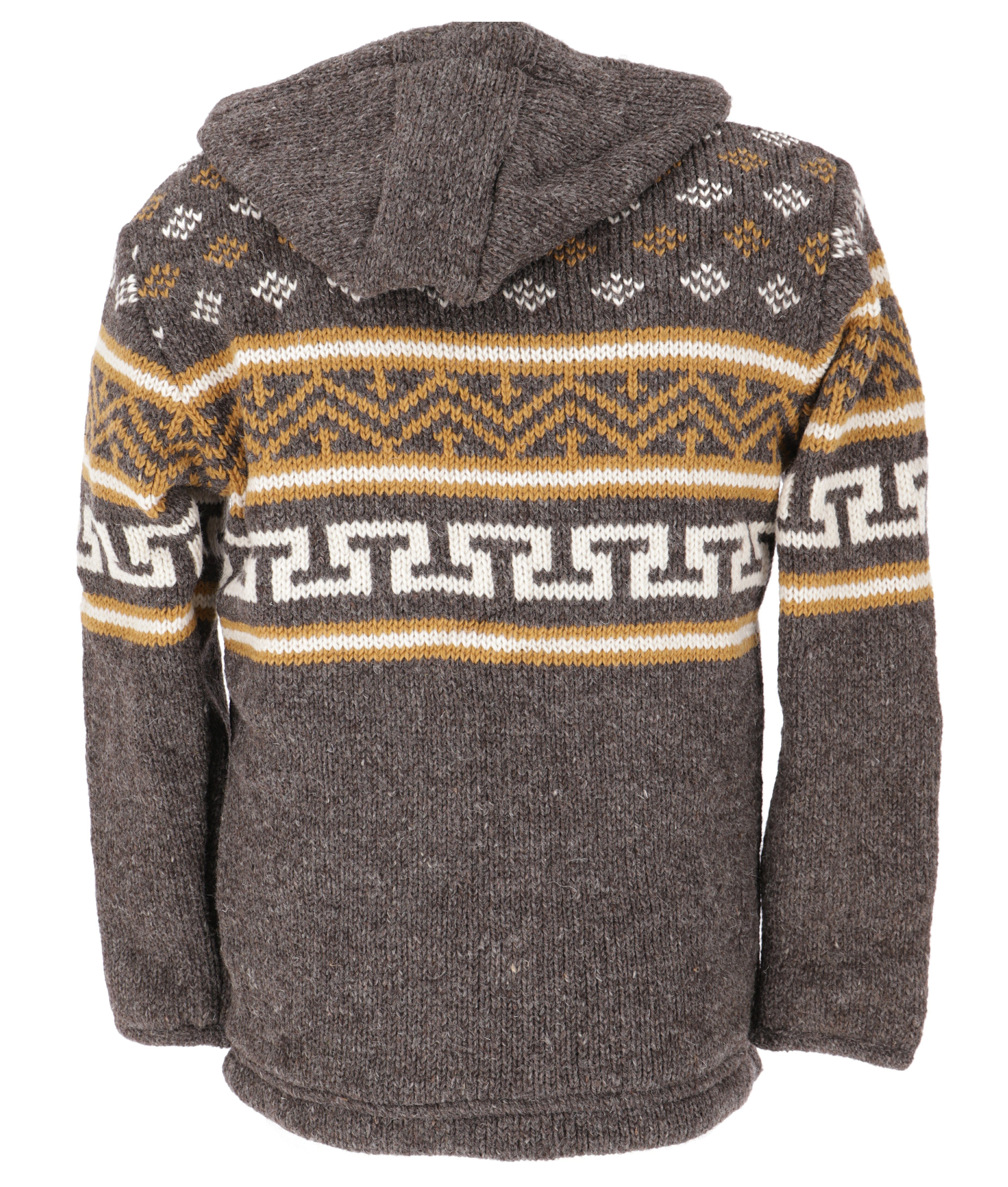 Guru-Shop Strickjacke Unisex Wolljacke mit nordischem Muster,.. alternative Bekleidung