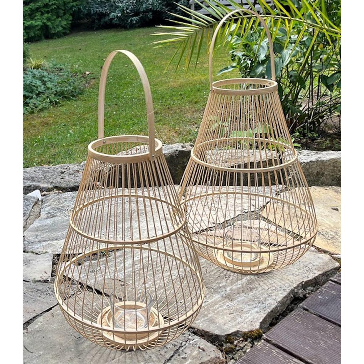 BOURGH Windlicht BOURGH Bambus Laterne 2er günstig online kaufen