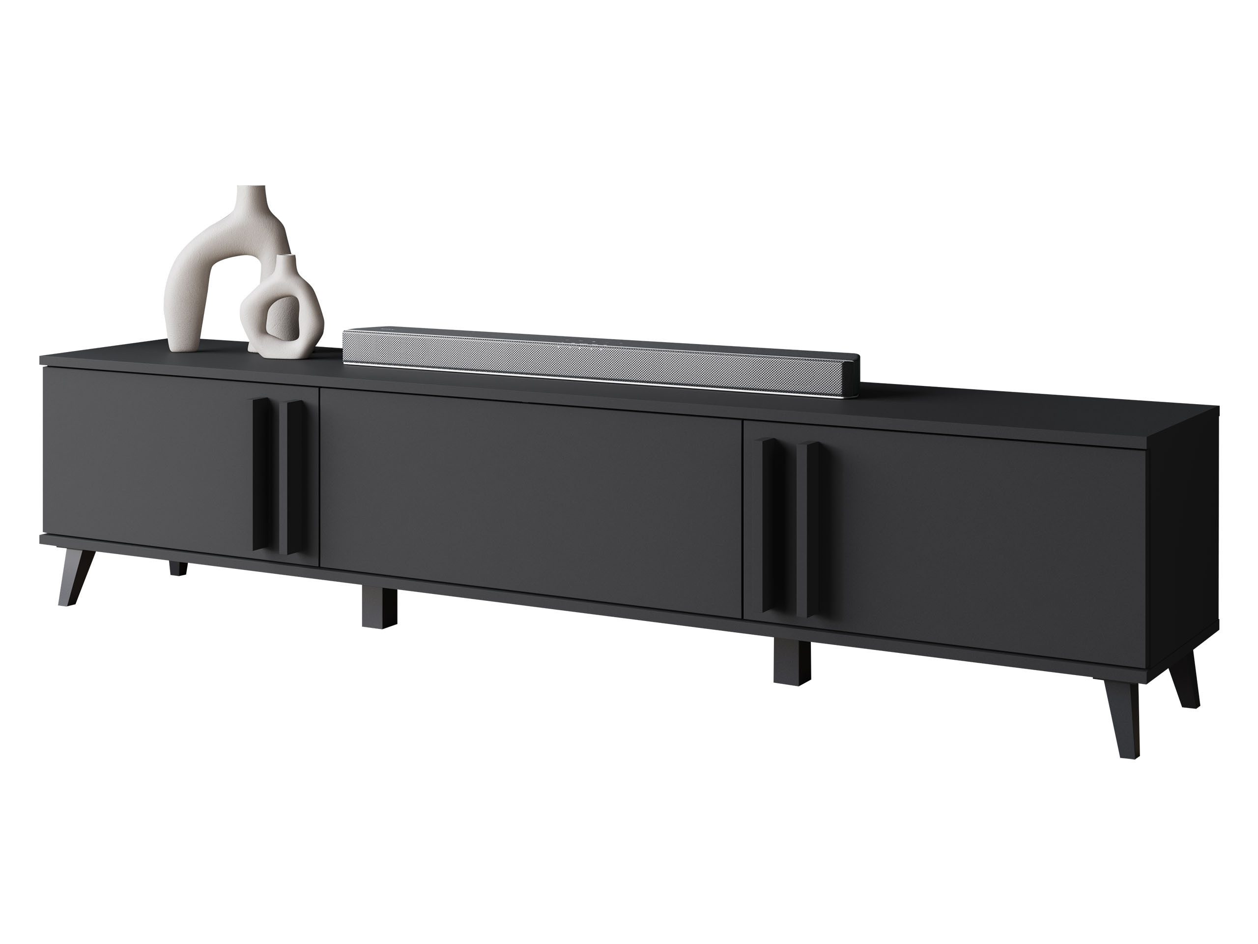 MIRJAN24 TV-Schrank Helsinki 183 (mit drei Klappen) 180x33x40 cm, Füße 10 cm