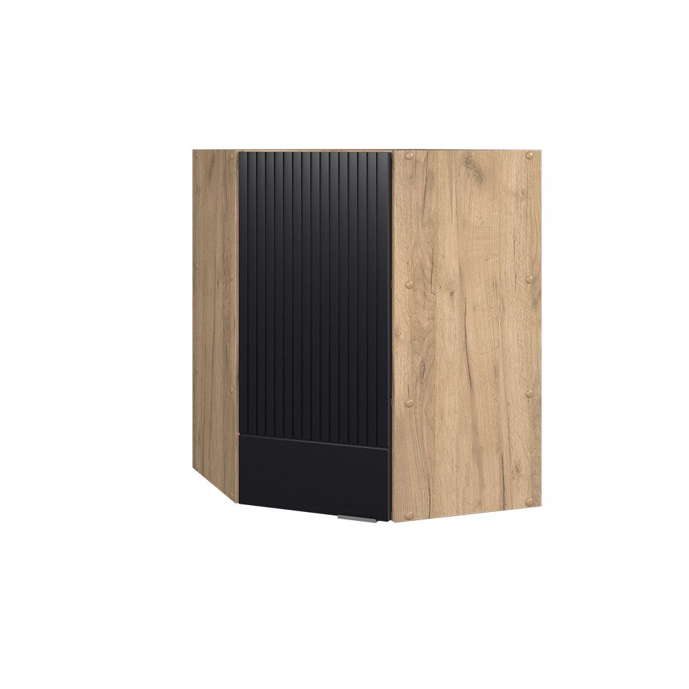 Vicco Eckhängeschrank Fame-Line, Schwarz gestreift/Goldkraft Eiche, günstig online kaufen