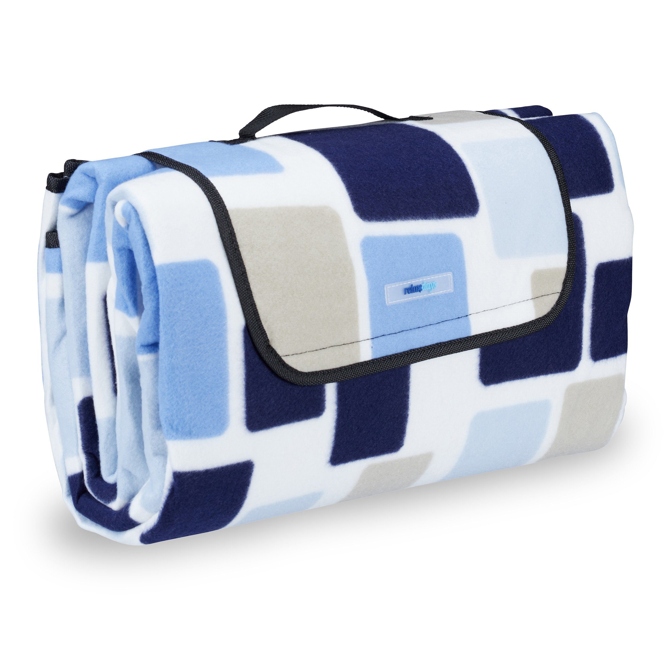 Picknickdecke relaxdays Muster Picknickdecke blau,