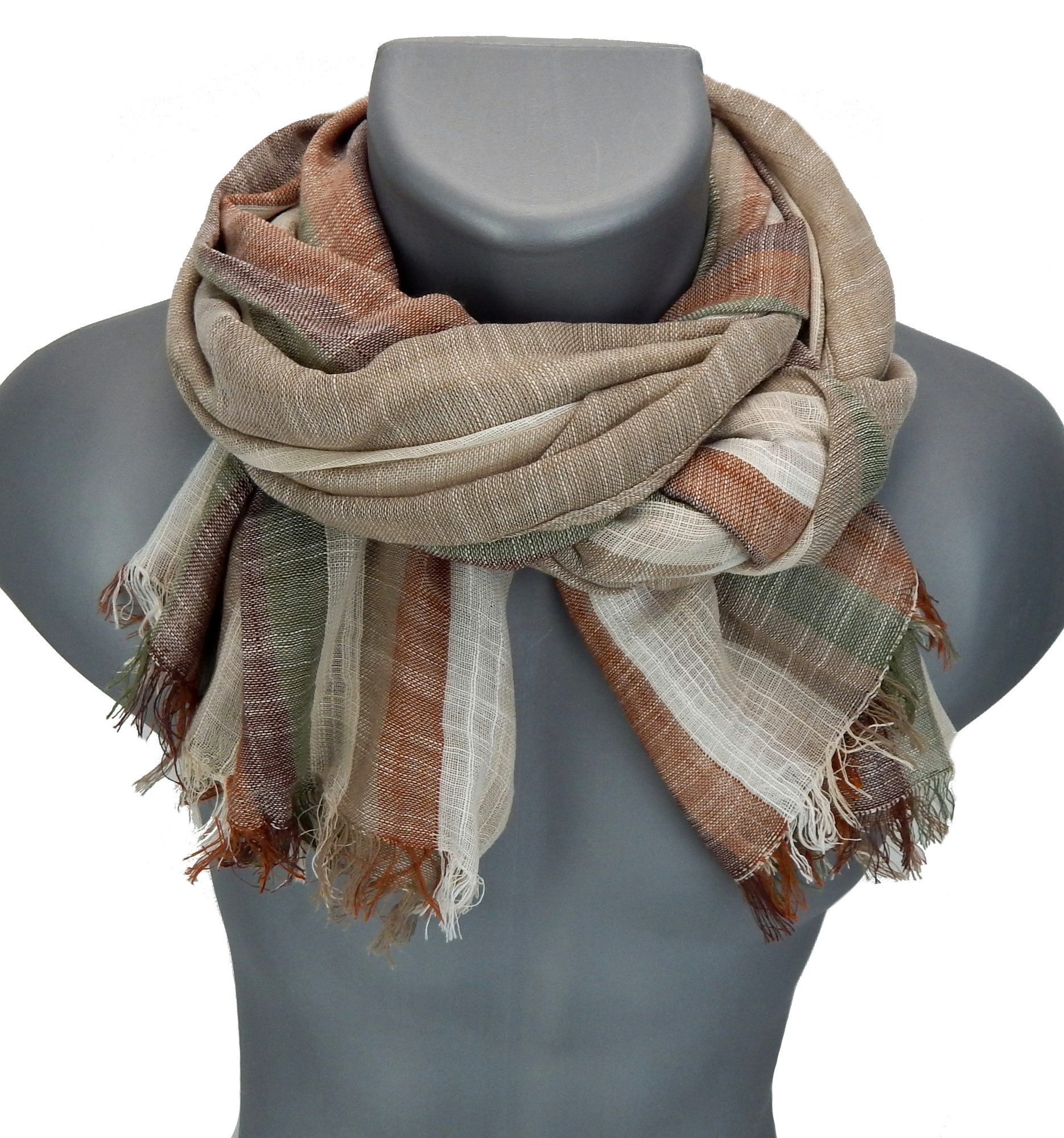 Ella Jonte Modeschal, leichter Schal mit Streifen in Leinenoptik günstig online kaufen