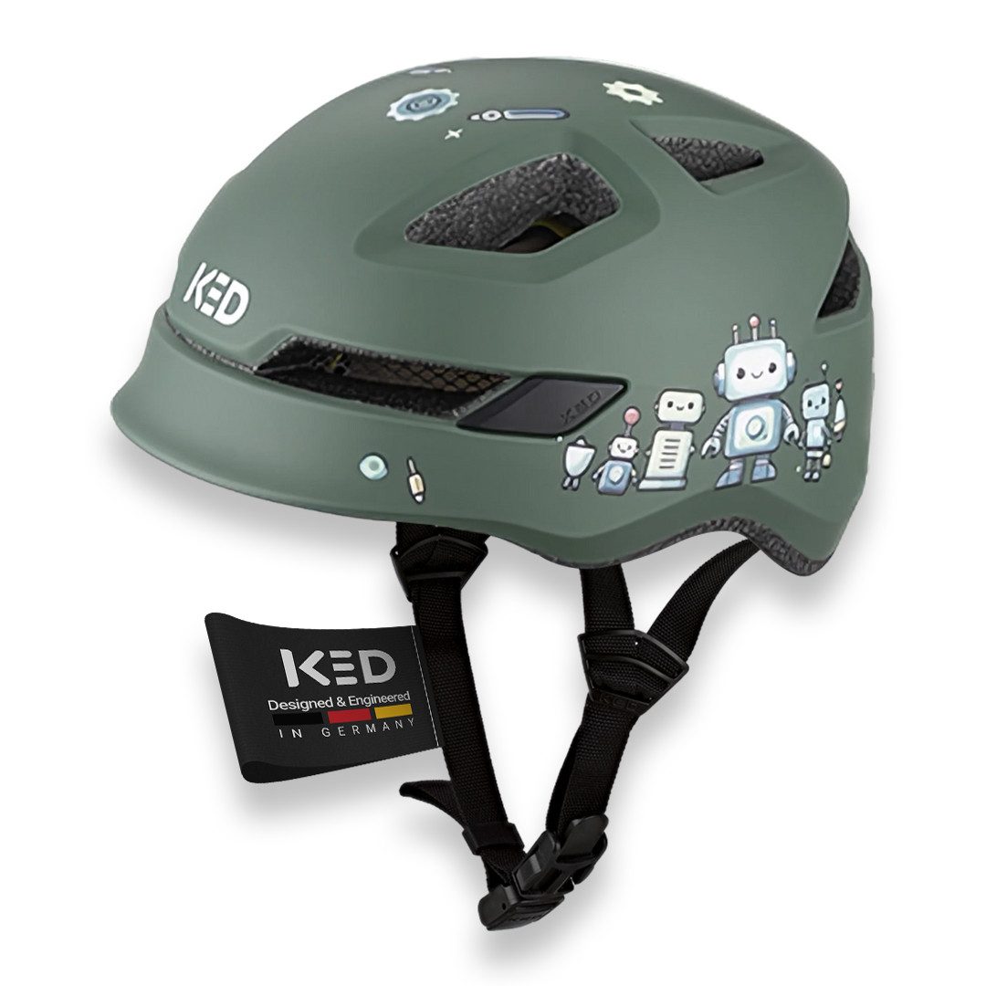 KED Fahrradhelm Pop II Lite Kinderhelm, Mit Ultraleichtem Design Und Sicherem K-FIT System