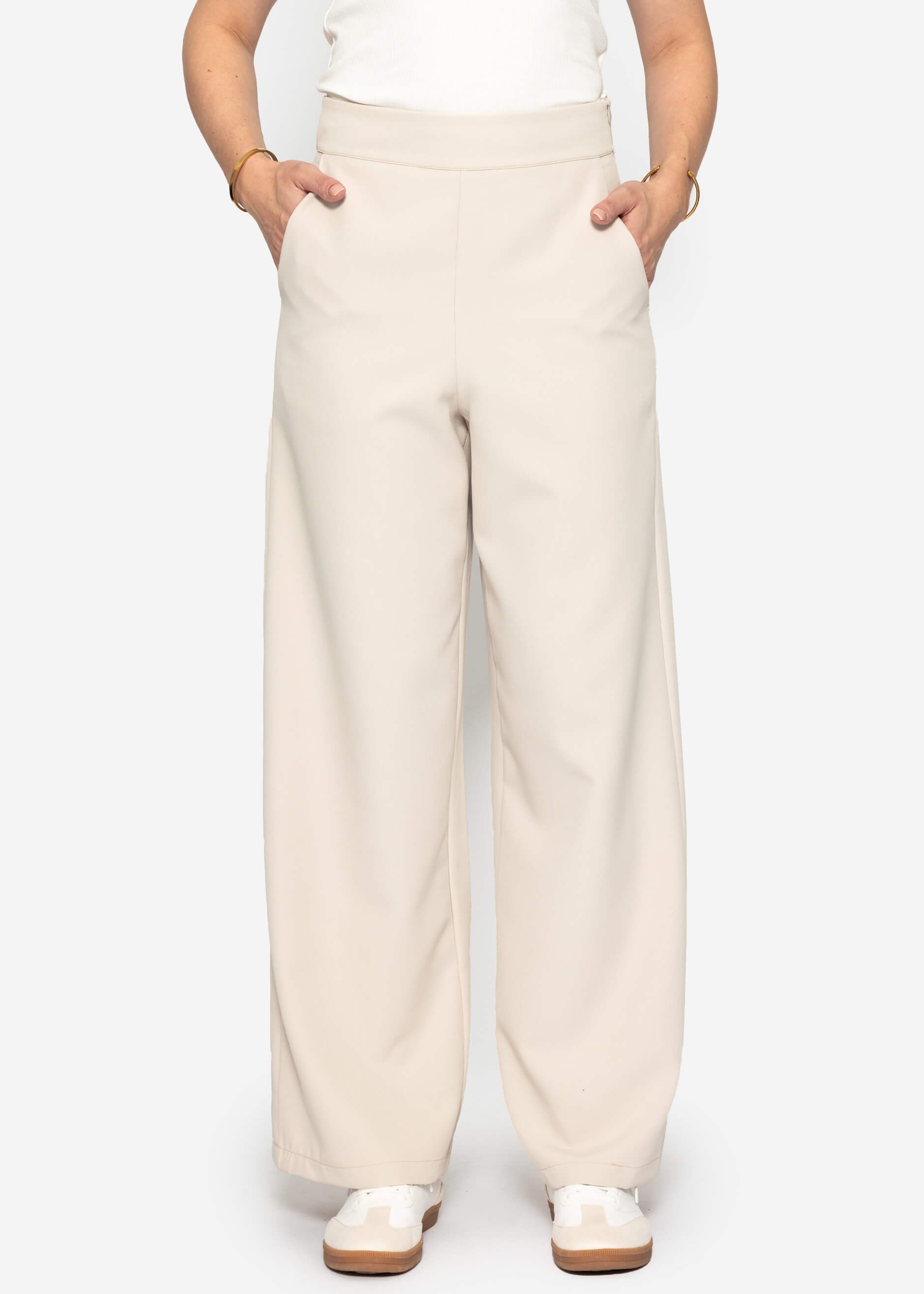 SASSYCLASSY Stoffhose Lässige High-Waist Stoffhose lang günstig online kaufen