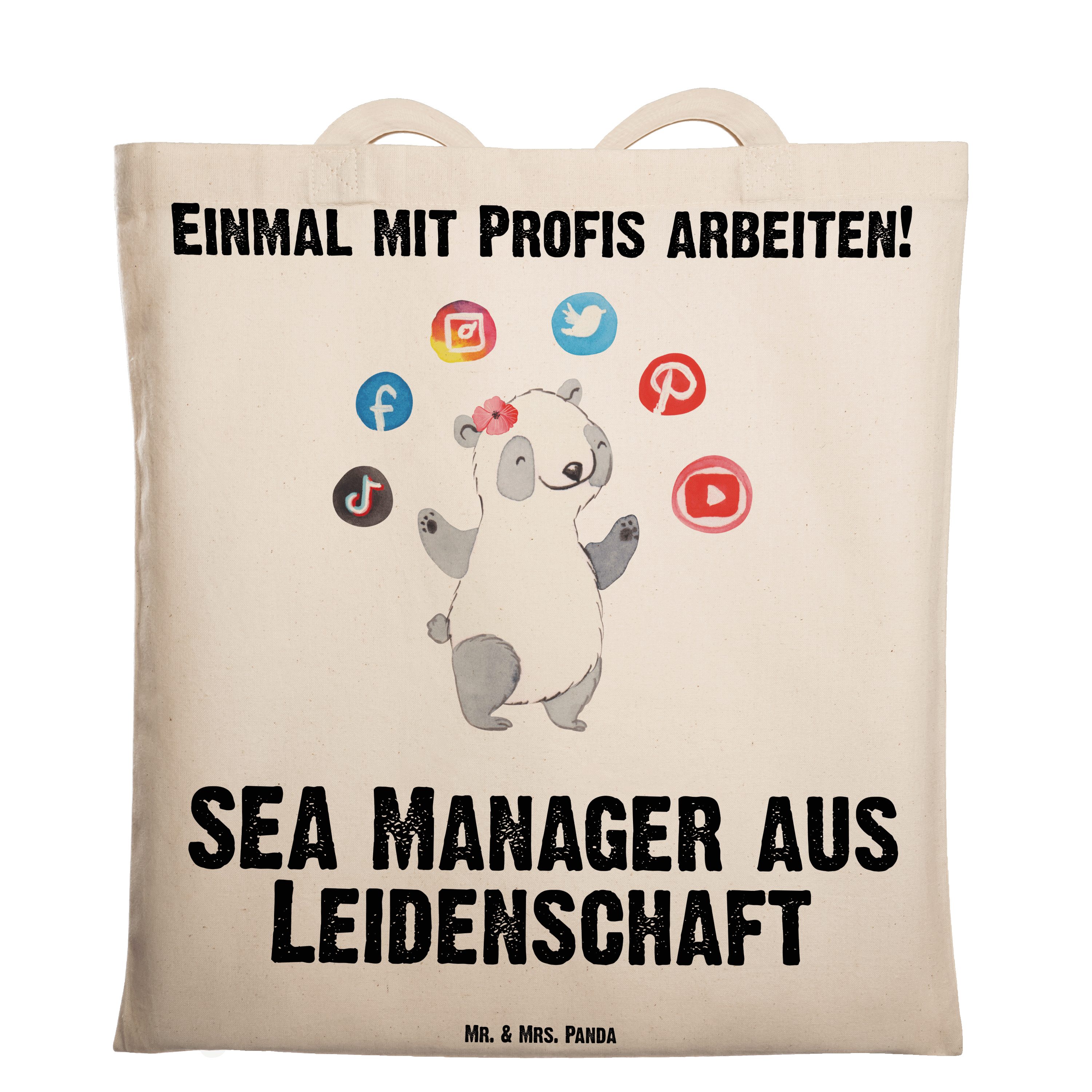 Suchmaschinenm & Leidenschaft SEA Transparent Panda Mr. Manager (1-tlg) aus Geschenk, Tragetasche - Mrs. -