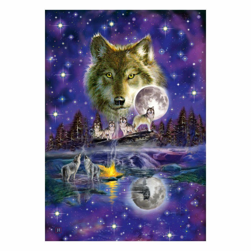 Schmidt Spiele Mondlicht, im Puzzleteile Wolf 1000 Puzzle