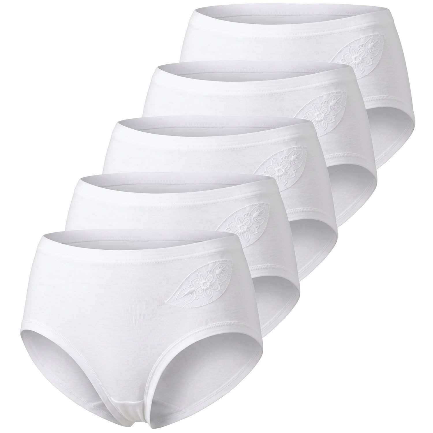 Speidel Slip Taillenslips Feinripp (SPARPACK, 5 Stück) weiche Taillenslips, mit floralem Motiv, im 5er SPARPACK