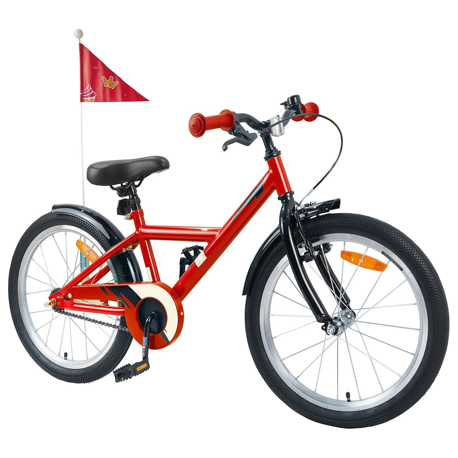 vidaXL Kinderfahrrad 137 x 54 x 79 cm Kinderfahrrad 20 Zoll für 6-11 Jahre alt Rot