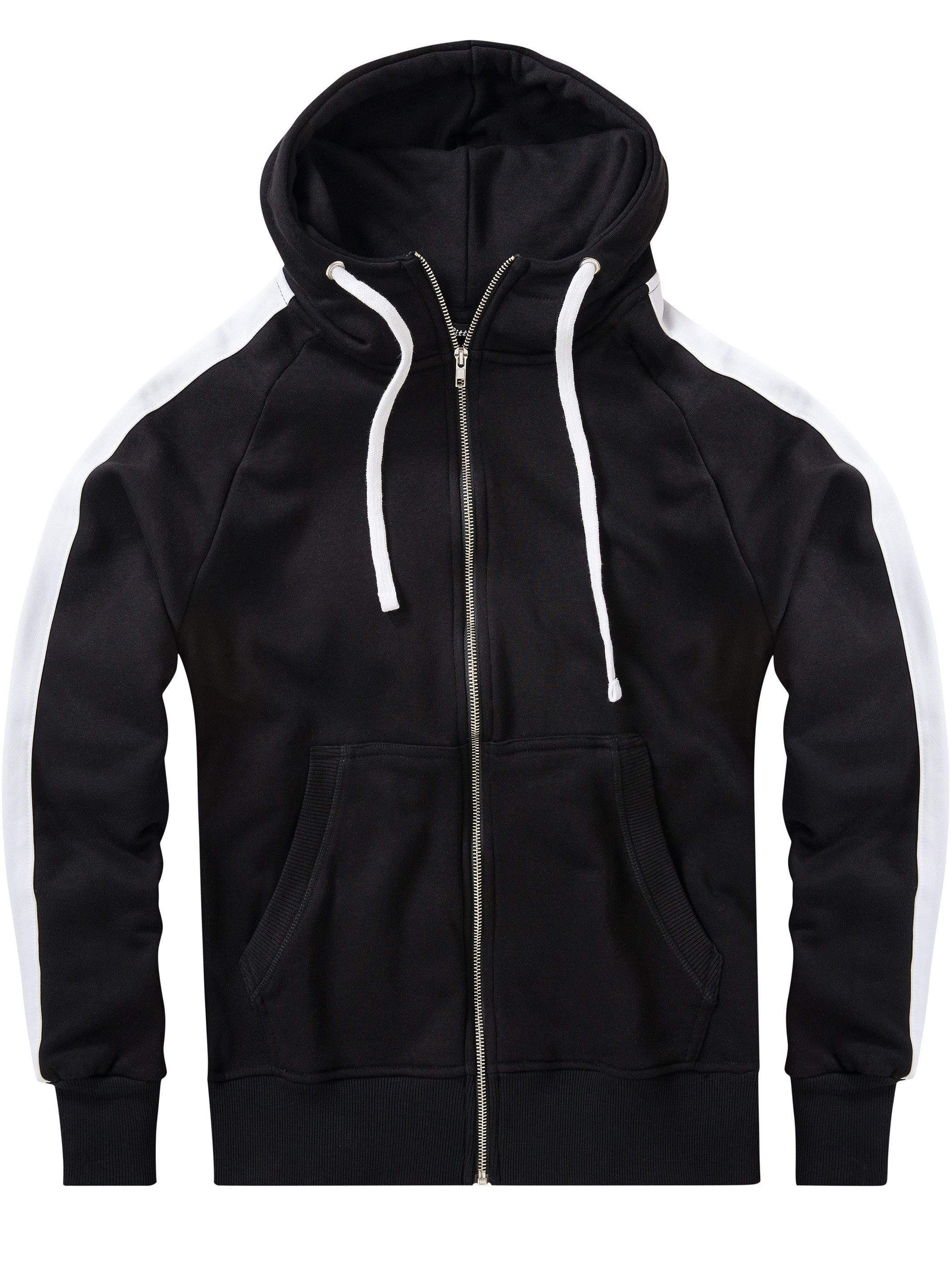 Pittman Kapuzensweatjacke Retro Zipper Hoodie Stripe (1-tlg)