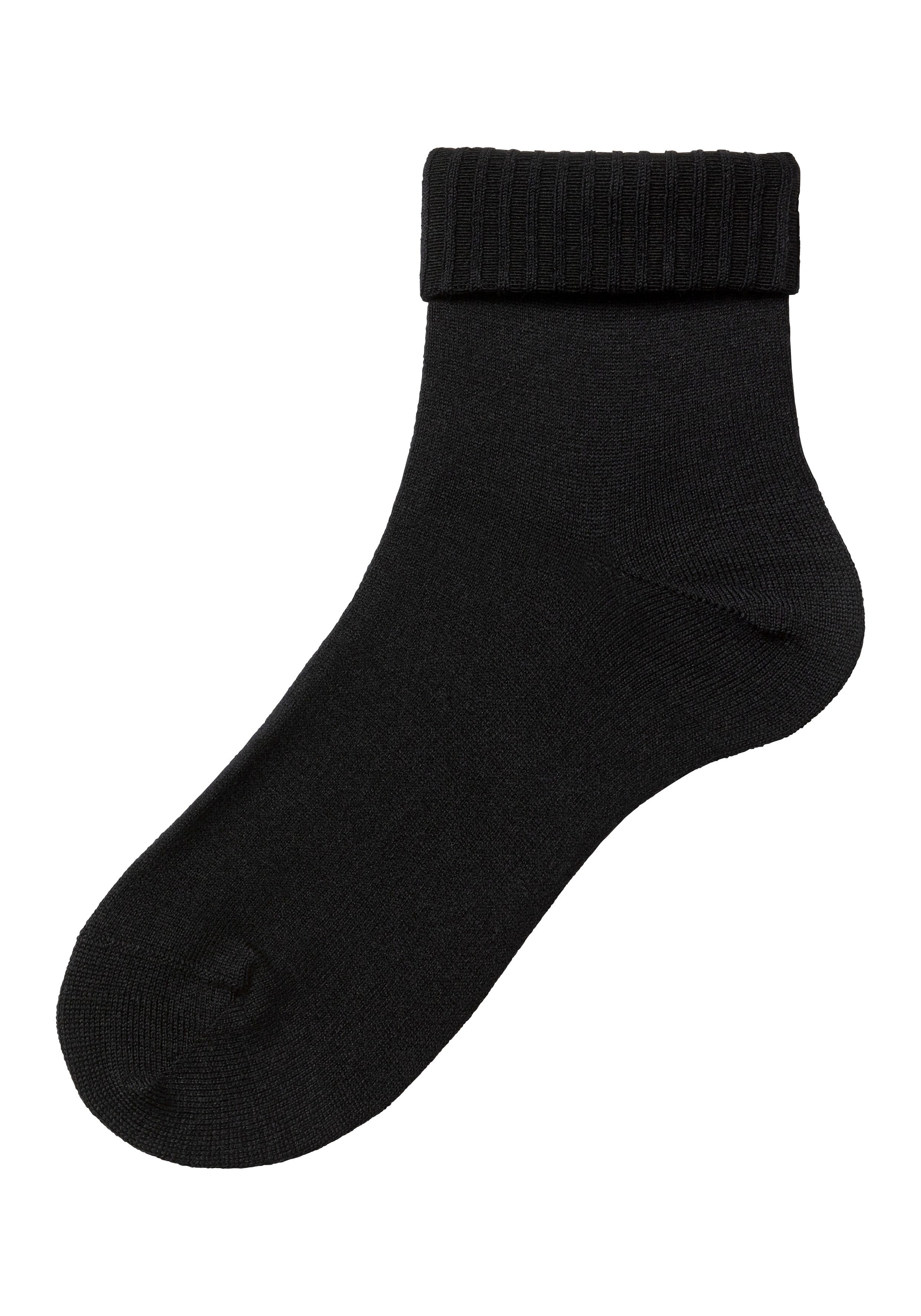 Lavana Umschlagsocken Wollsocken, Basic Damen (Packung, 3-Paar) fein gestrickt mit 53% Wolle – Bild 5 von 5