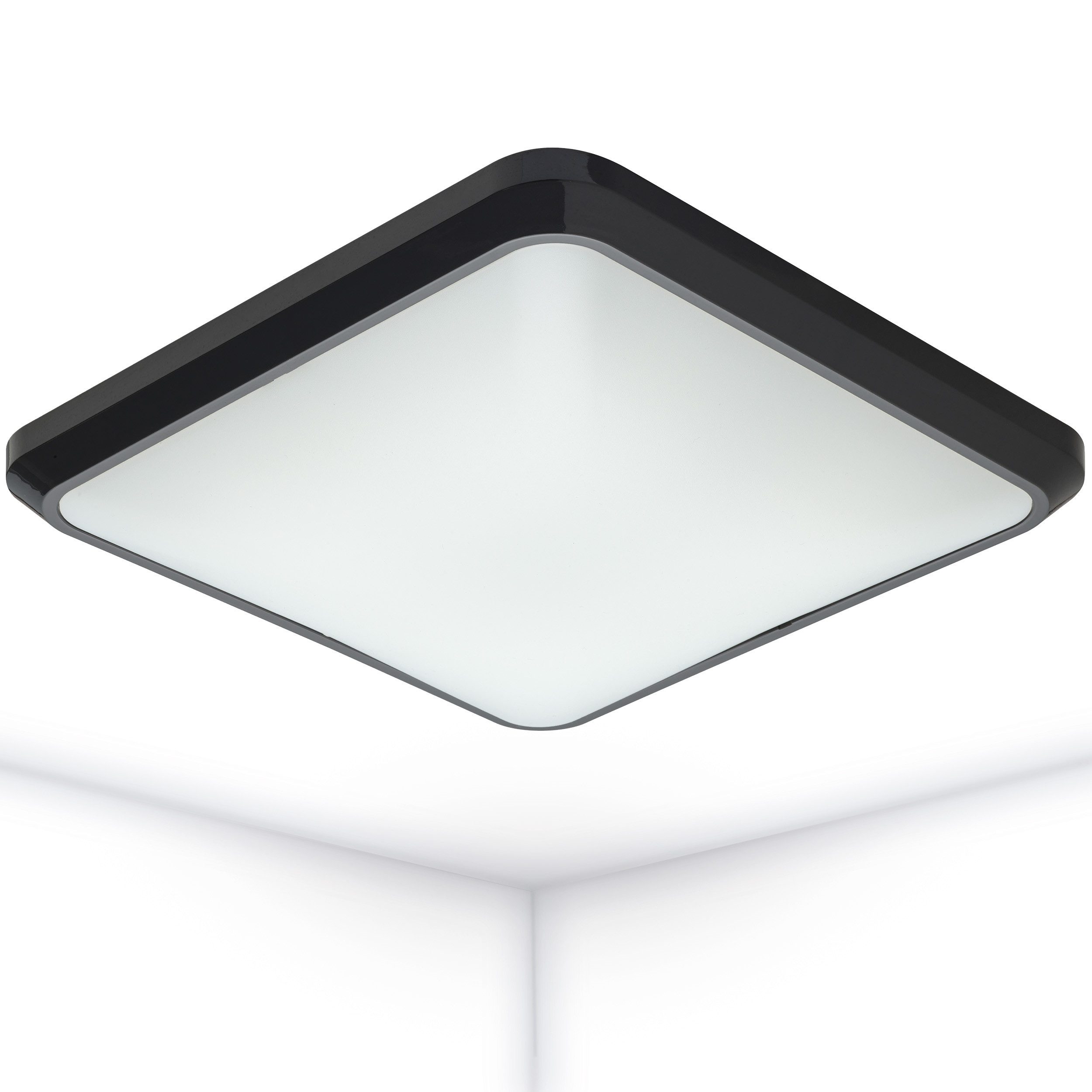 Oktaplex lighting LED Deckenleuchte Porto Deckenlampe eckig 25cm, Warmweißes Licht, LED fest verbaut, Warmweiß, LED Deckenleuchte IP20 Deckenlampe anthrazit Wandlampe