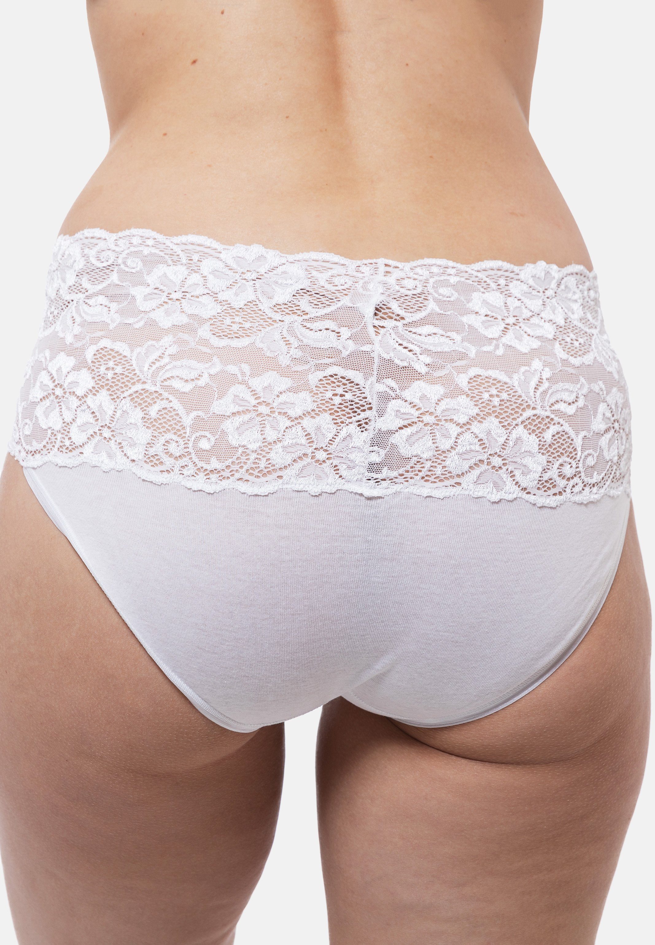 - Spitzen-Design Nina (Spar-Set, 3-St) Cotton Weiß Von Taillenslip Fine Taillen - 3er Im Atmungsaktiv Pack C. - Baumwolle Slip