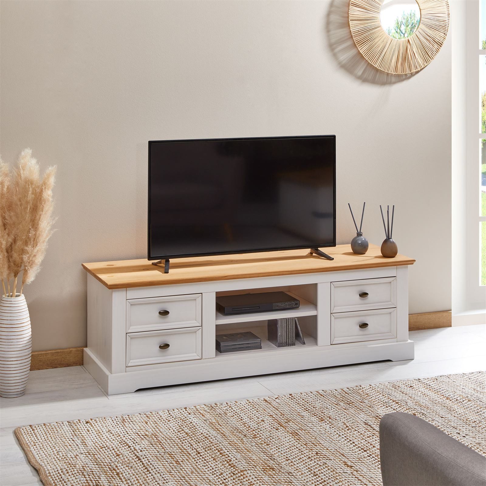 IDIMEX Lowboard KENT, TV Lowboard Kommode Hifi-Tisch Fernsehschrank Medienmöbel Rack Bank Ki