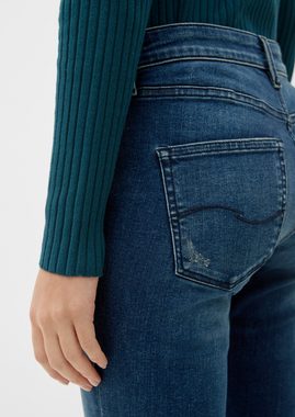 QS 5-Pocket-Jeans Jeans Sadie / Skinny Fit / Mid Rise / Skinny Leg Waschung, Destroyes