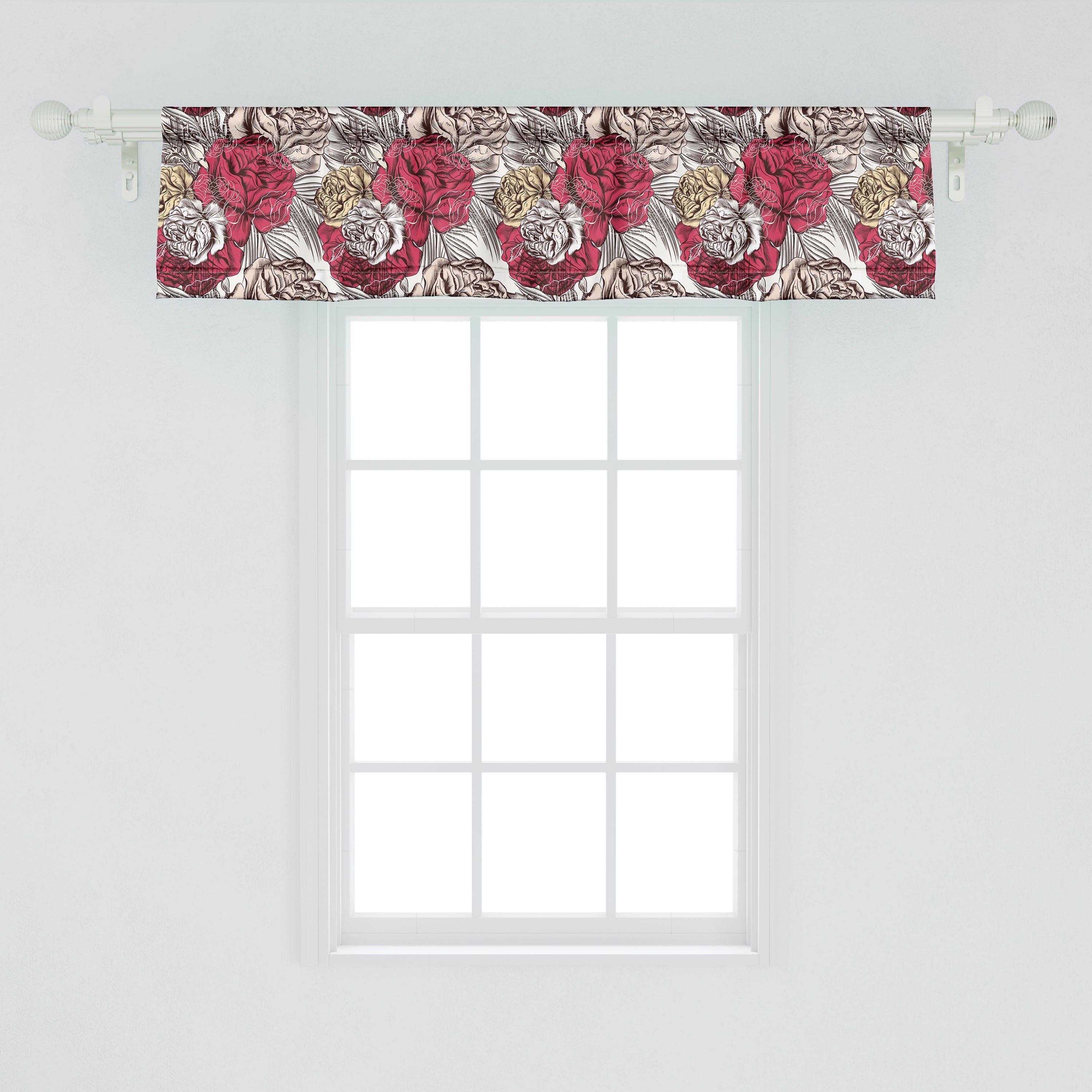 Detail Microfaser, Schlafzimmer Volant Stangentasche, Dekor mit Roses Küche Close up Vorhang Blumen für Scheibengardine Hohe Abakuhaus,
