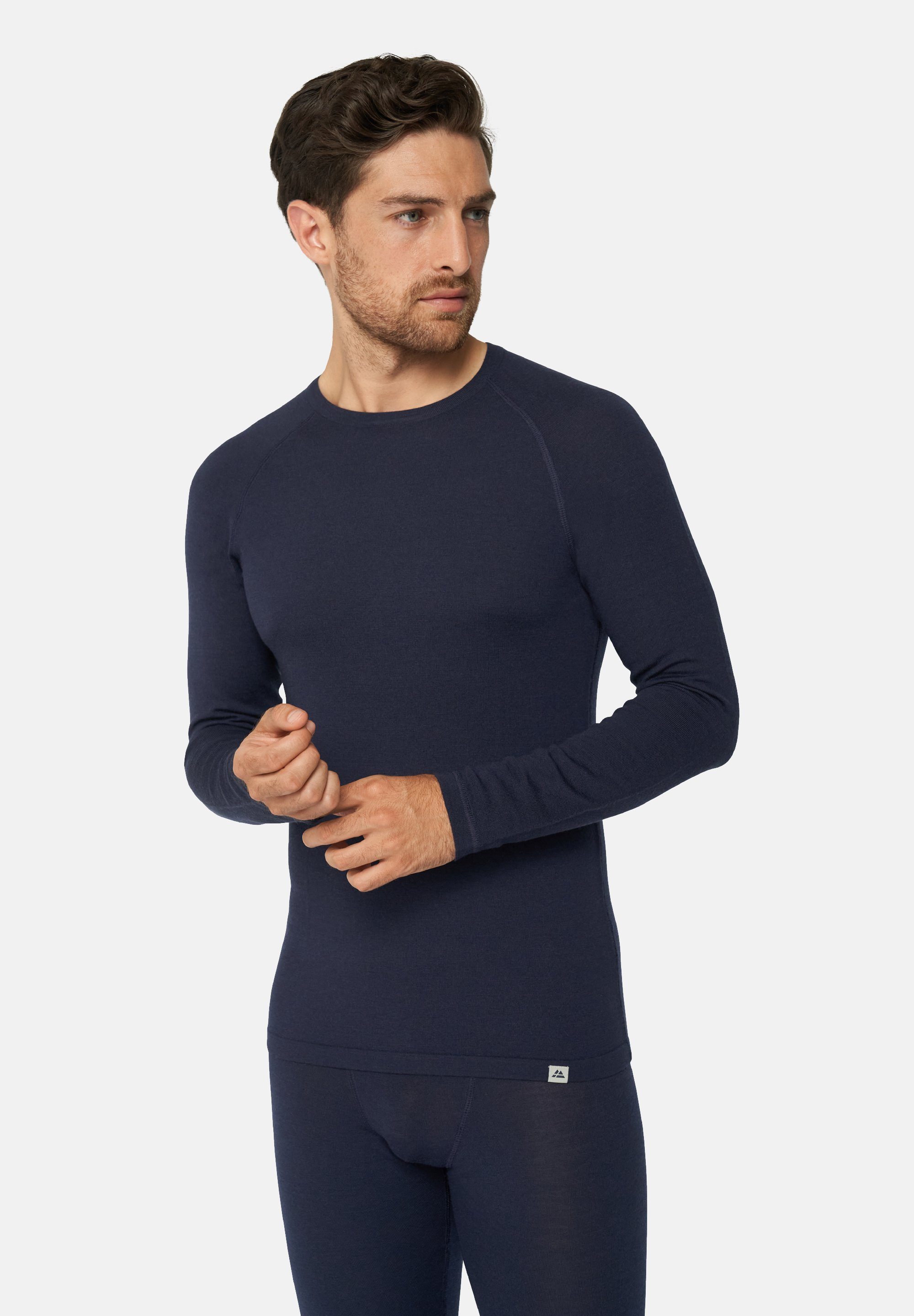 DANISH ENDURANCE Thermounterhemd Herren Merino Funktionsshirt Temperaturregulierend dark navy