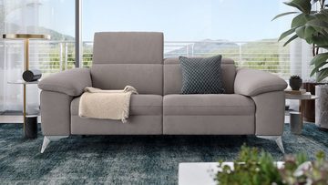 Sofanella 2-Sitzer Sofanella Zweisitzer STELLA Stoffsofa verstellbar Couch in Rot