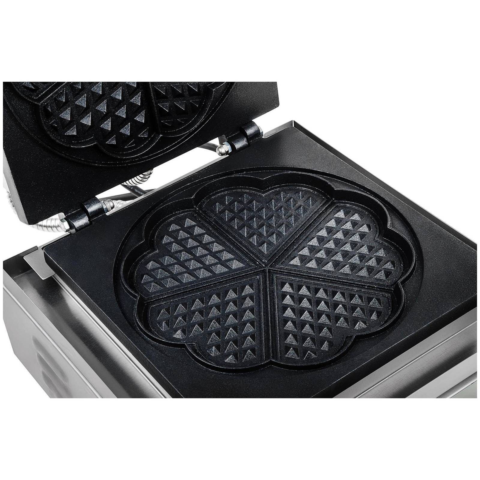 Royal Catering Waffeleisen Herzform Waffel Maker Waffelautomat 1500W Timer Edelstahl Gastro XXL, 1500 W – Bild 2 von 5