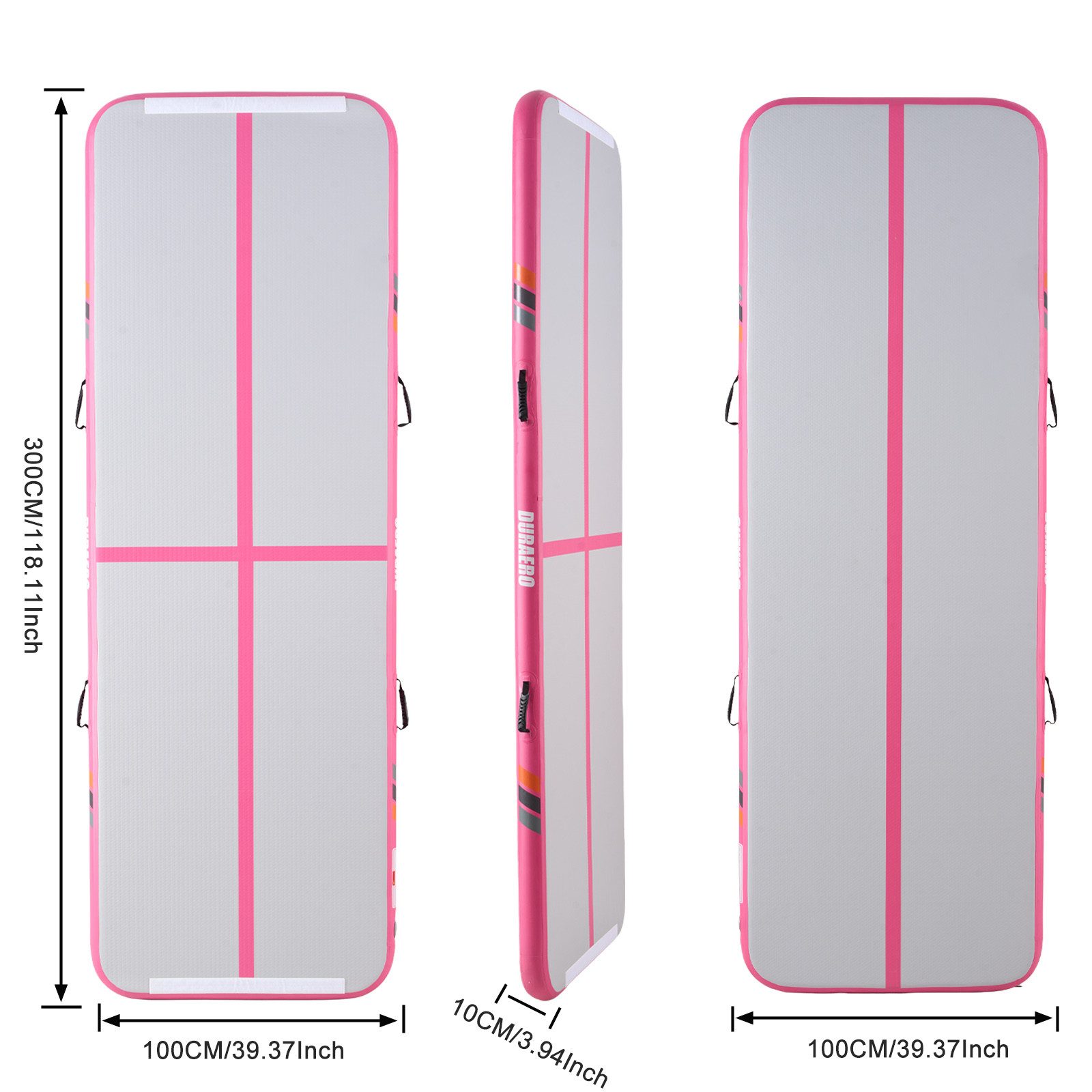 DURAERO Yogamatte Airtrack Matte Tumbling Matte Gymnastikmatte 300x100x10 CM – Bild 3 von 5