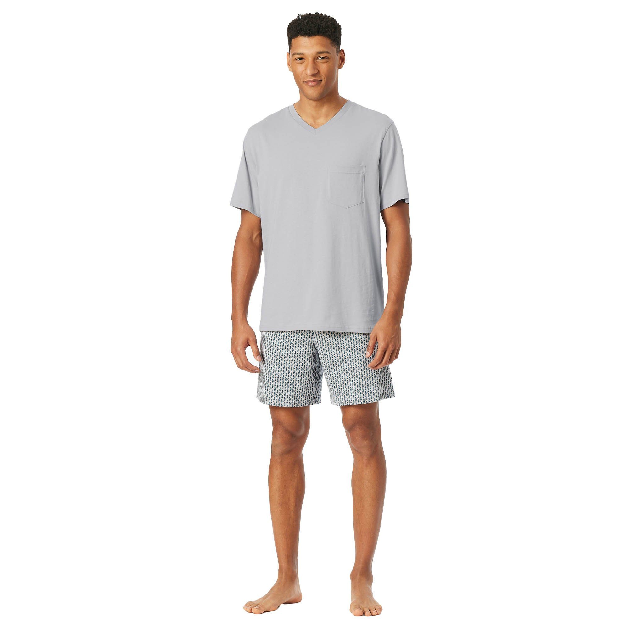 Schiesser Pyjama Herren Pyjama Baumwolle (2 günstig online kaufen