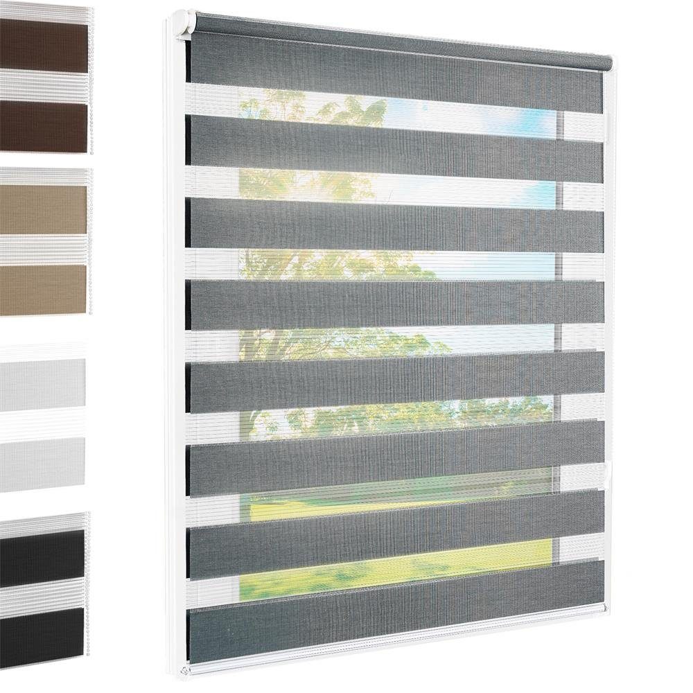 Doppelrollo Doppelrollo Klemmfix grau 50x140 cm