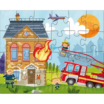 Haba Puzzle Kleine Feuerwehr 3x24 Teile, 24 Puzzleteile
