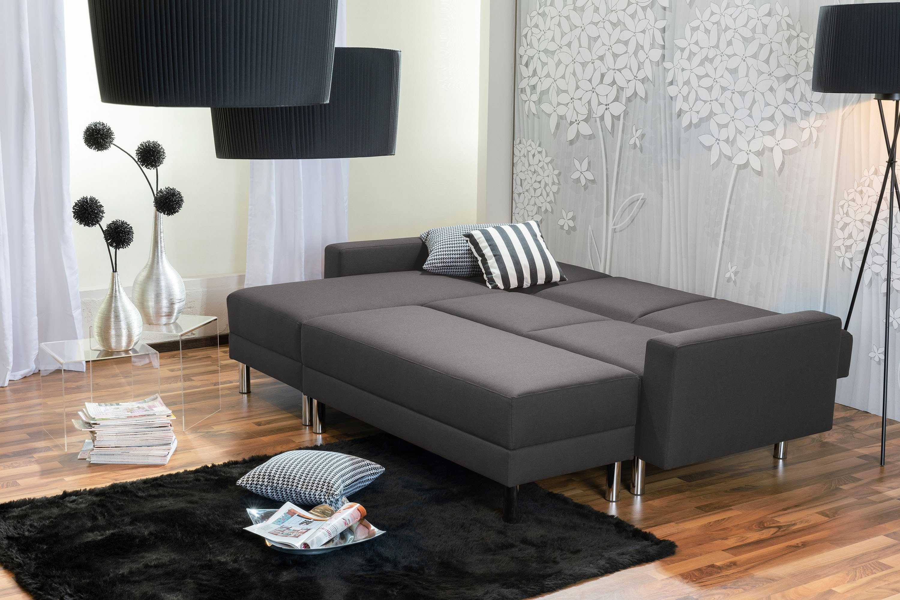Max Winzer® Ecksofa Just Fashion, Funktionssofa mit Hocker