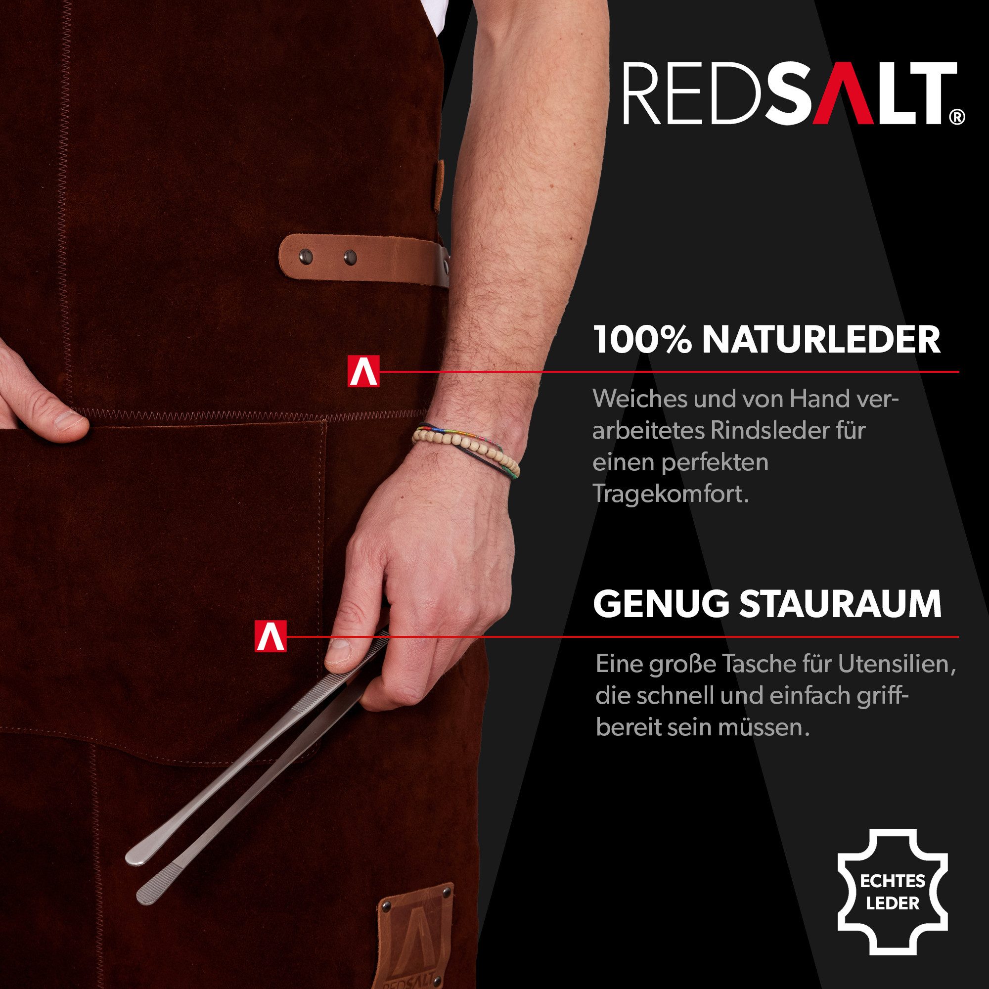REDSALT® Grillschürze Premium Lederschürze braun, Profi günstig online kaufen