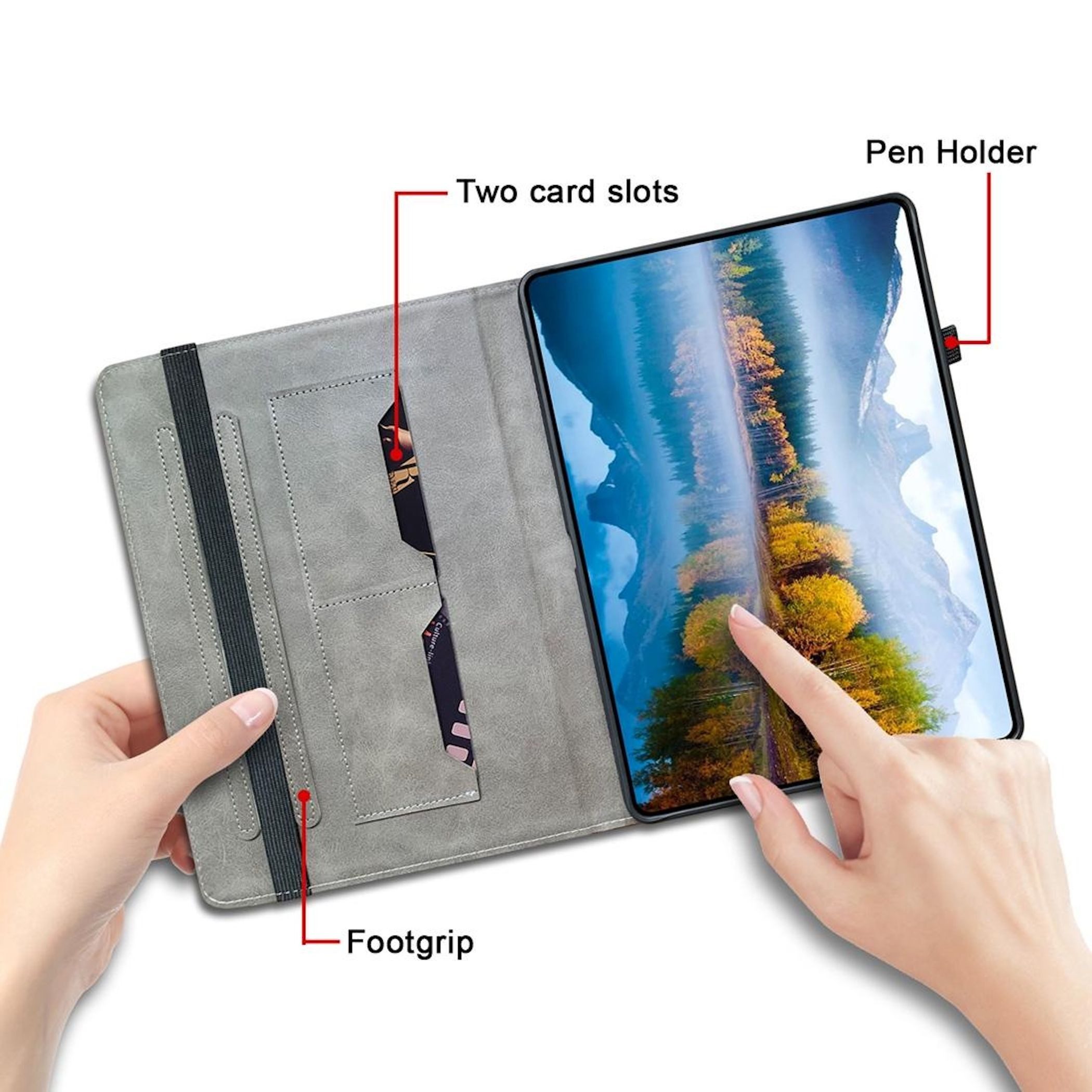 Wigento Tablet-Hülle Für Lenovo Idea Tab 11" Crystal Textur Kunstleder Motiv Schutzhülle, Kunstleder Tablet Hülle mit Stifthalte und Standfunktion