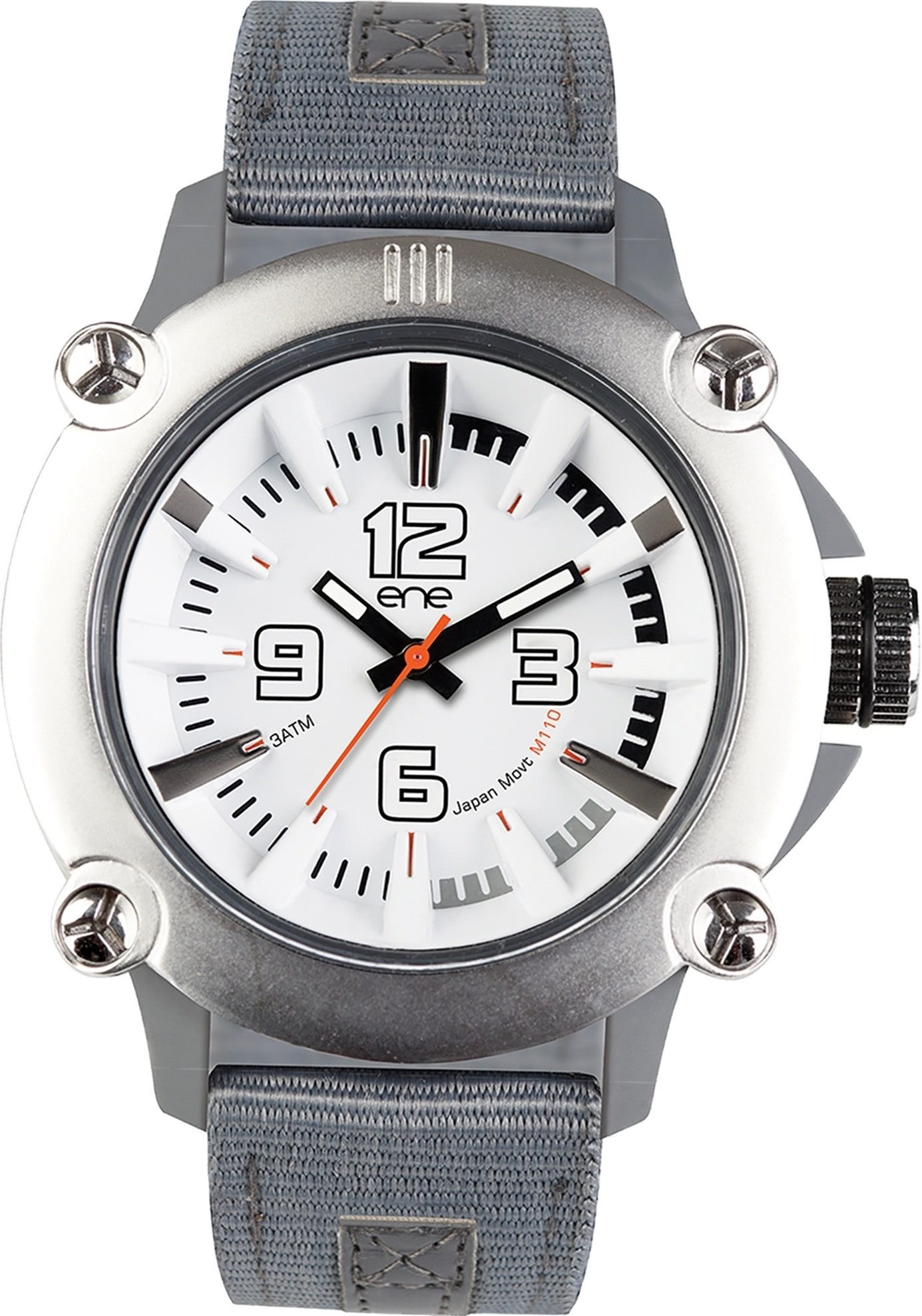 Ene Quarzuhr eneWatch Herren Uhr Fashion E72418 Nylon, (Analoguhr), Herrenuhr rund, extra groß (ca. 51mm) Nylonarmband, Fashion-Style