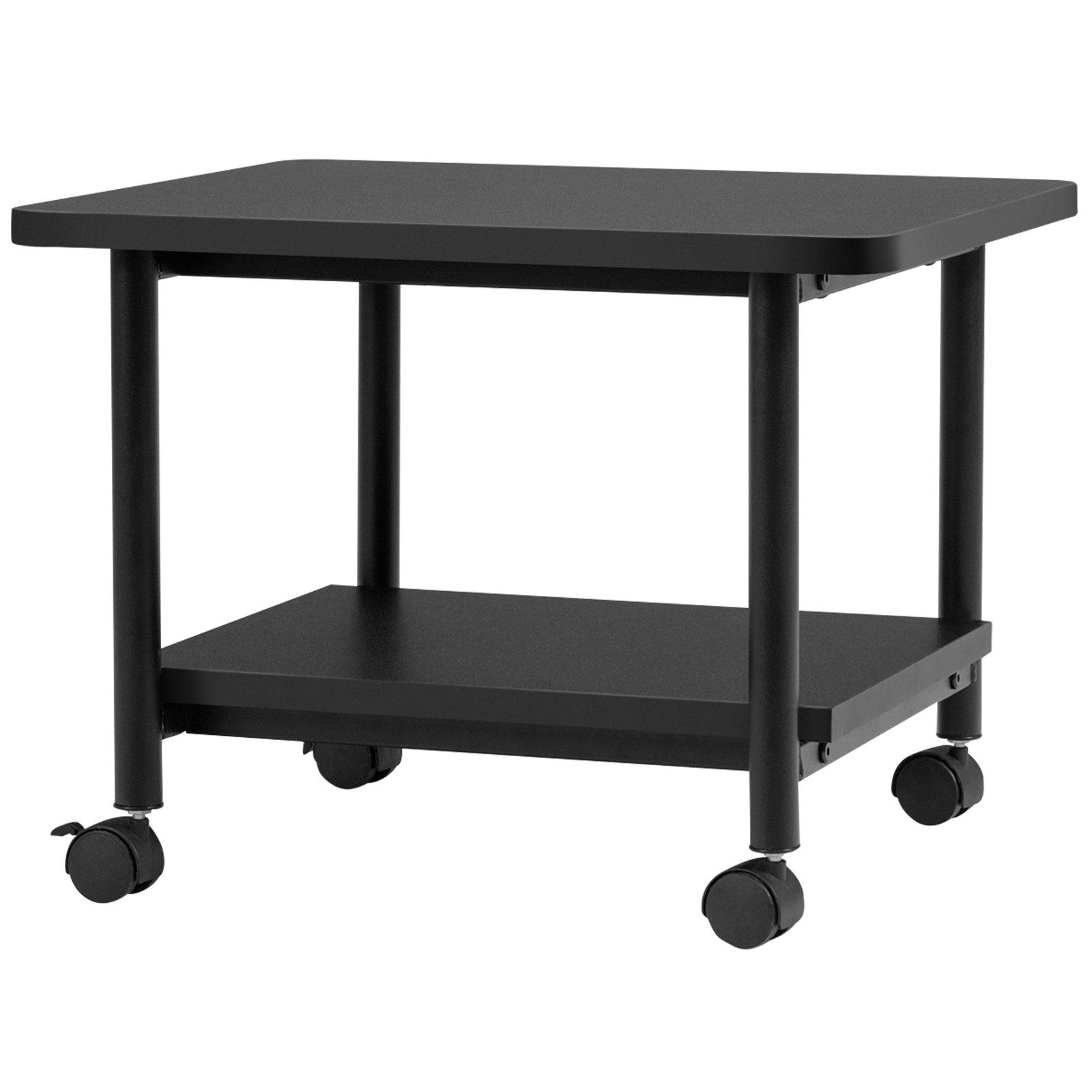COSTWAY Druckertisch, 2 Ebenen, mit 4 Rollen und 1 Ablage, 45 kg, 49x40x37cm