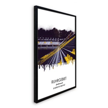 artissimo Bild mit Rahmen Bild gerahmt 51x71cm / Design-Poster mit Rahmen / Ruhrgebiet Dortmund, Ruhrgebiets-Städte: Dortmund