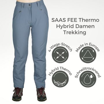 Kaymountain Trekkinghose Damen Wander Outdoor Hose Saas Fee Hybrid Thermo Sky Blue 46