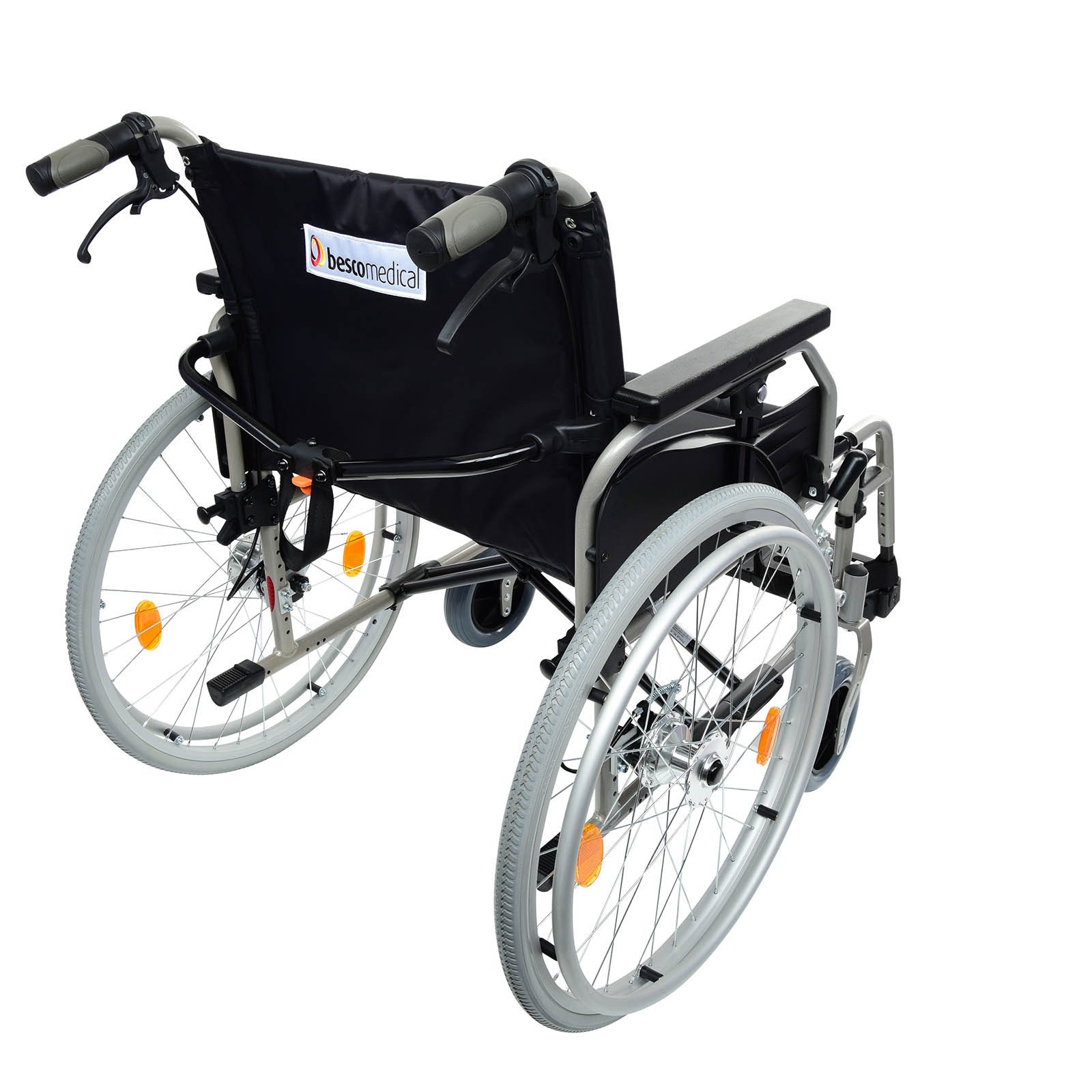 bescomedical Rollstuhl PRIMUS ML XL - extra breiter Transportrollstuhl - bis 190 kg belastbar, Leichtgewichtrollstuhl - Breite wählbar - mit Trommelbremse
