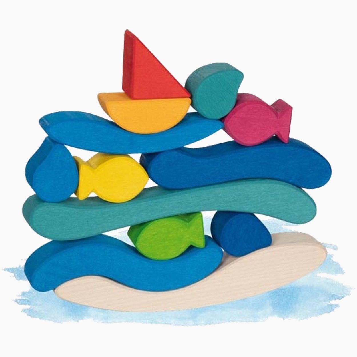 goki Bausteine Wasserwelt Spielbausteine, (packung, 9 St., in kiste), Bestens geeignet für offenes Spiel