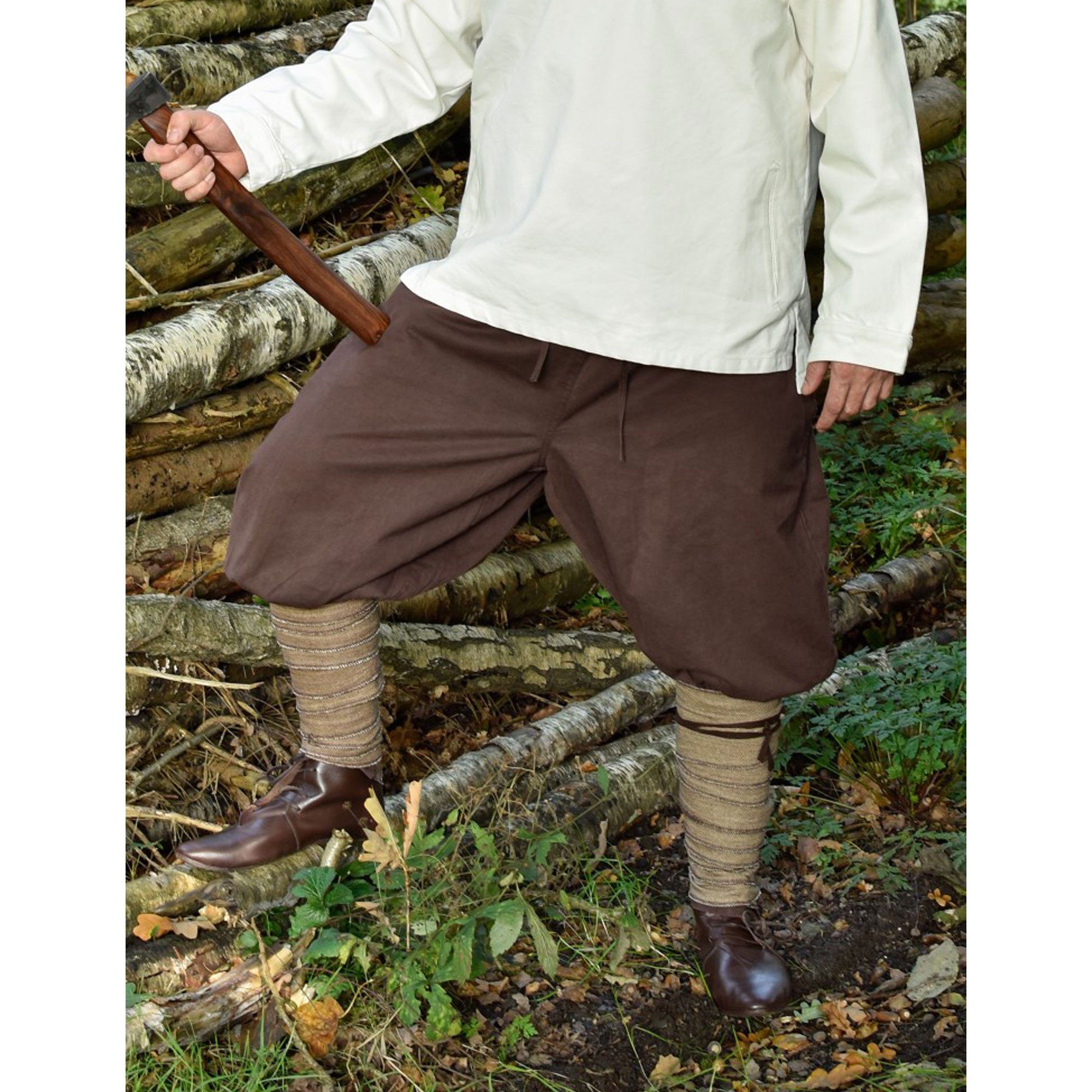 Wikinger-Kostüm Wikinger Hose / Rushose Olaf, braun L